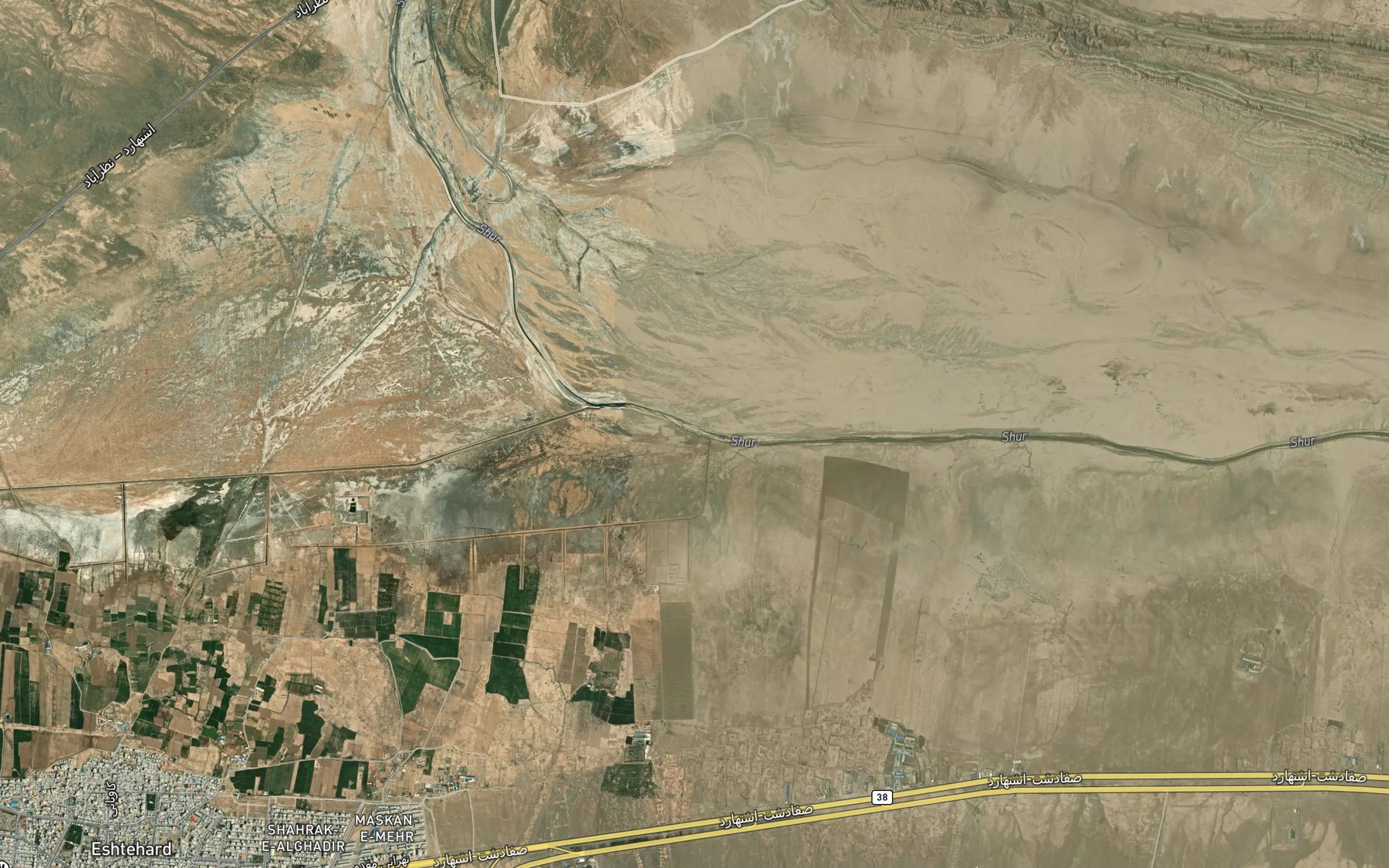 Satellite map of the Rud-e Shur