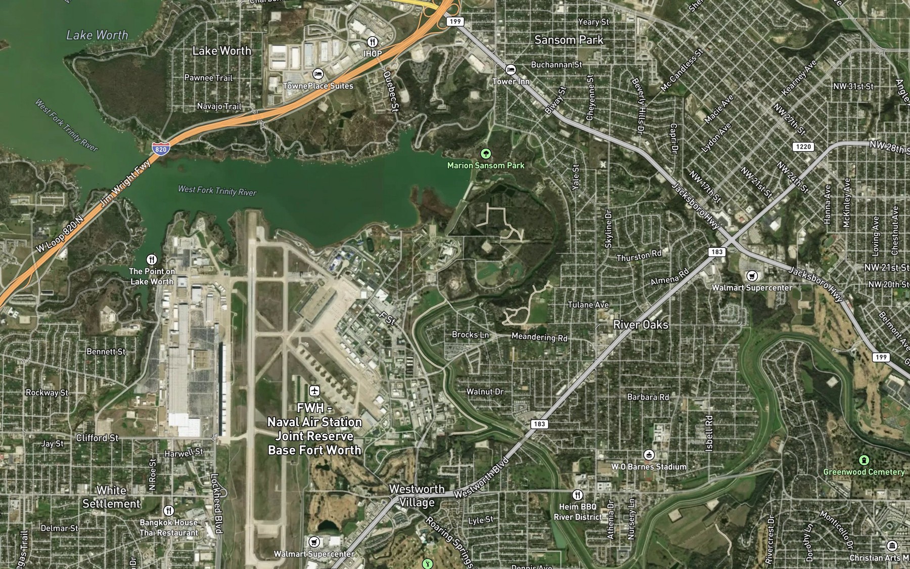 Satellite map of the Burger Lake