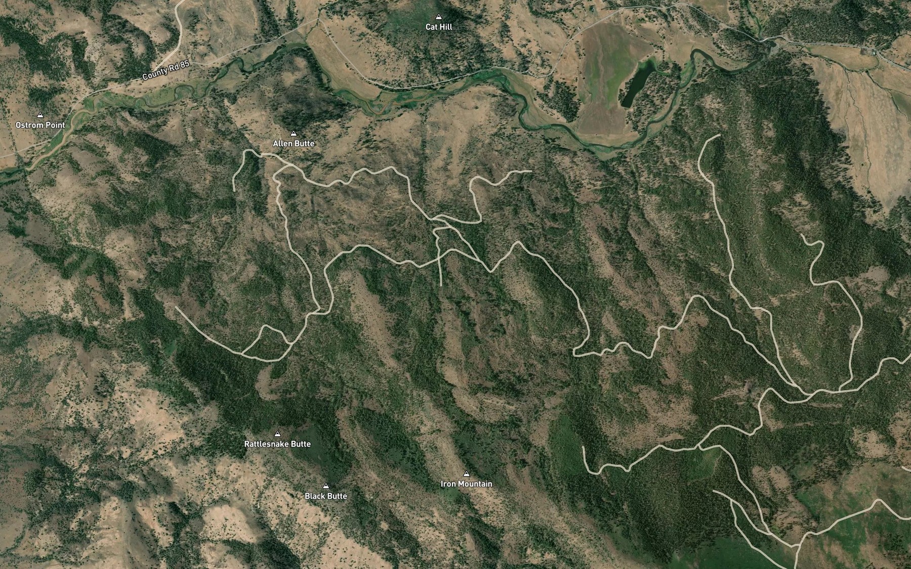Satellite map of the Pine Spring