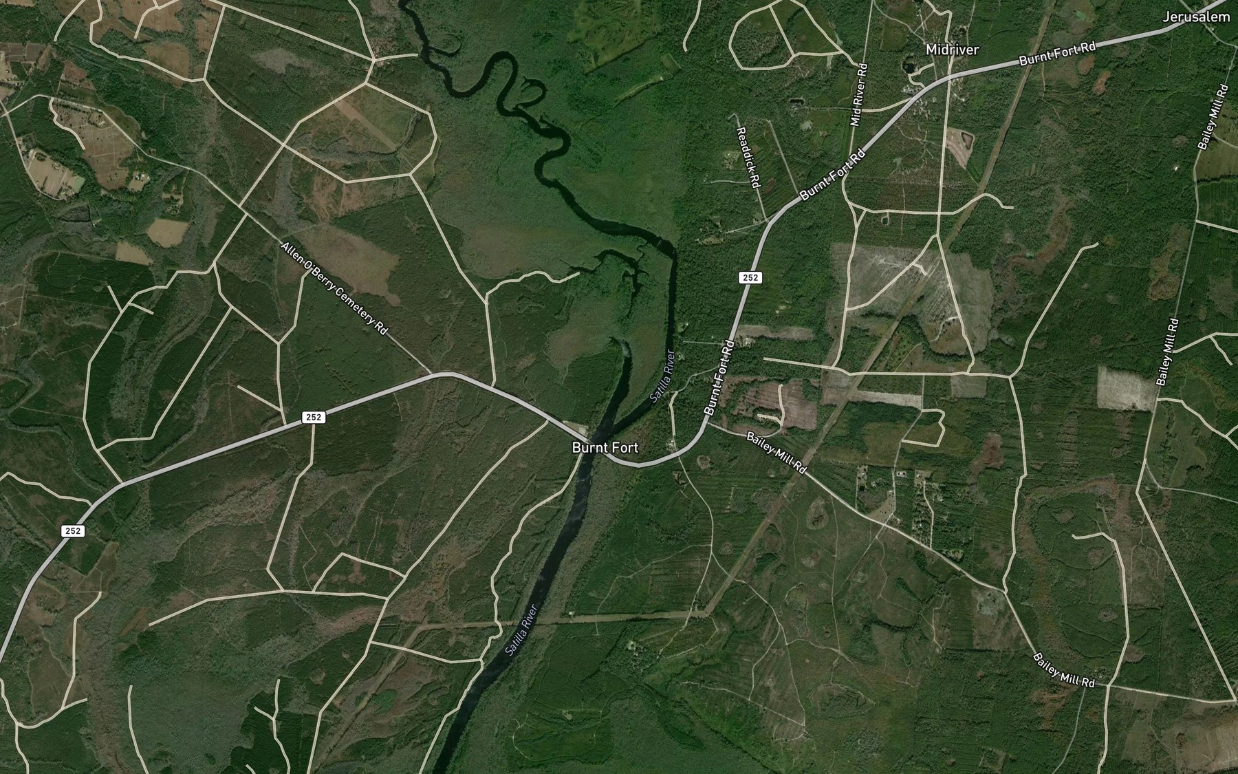 Satellite map of the Billys Lake