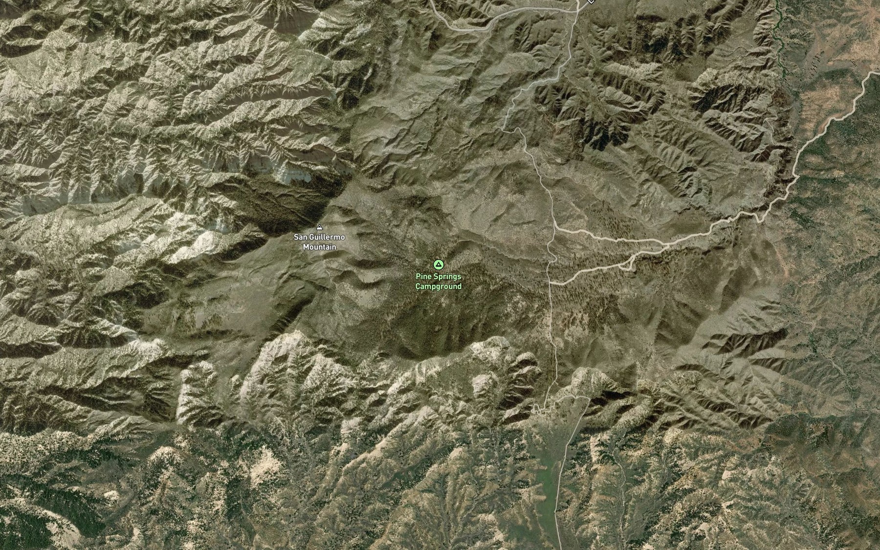 Satellite map of the Pine Spring