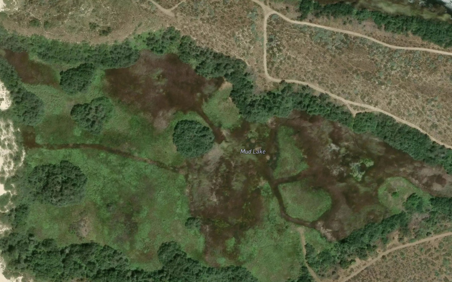Satellite map of the Mud Lake