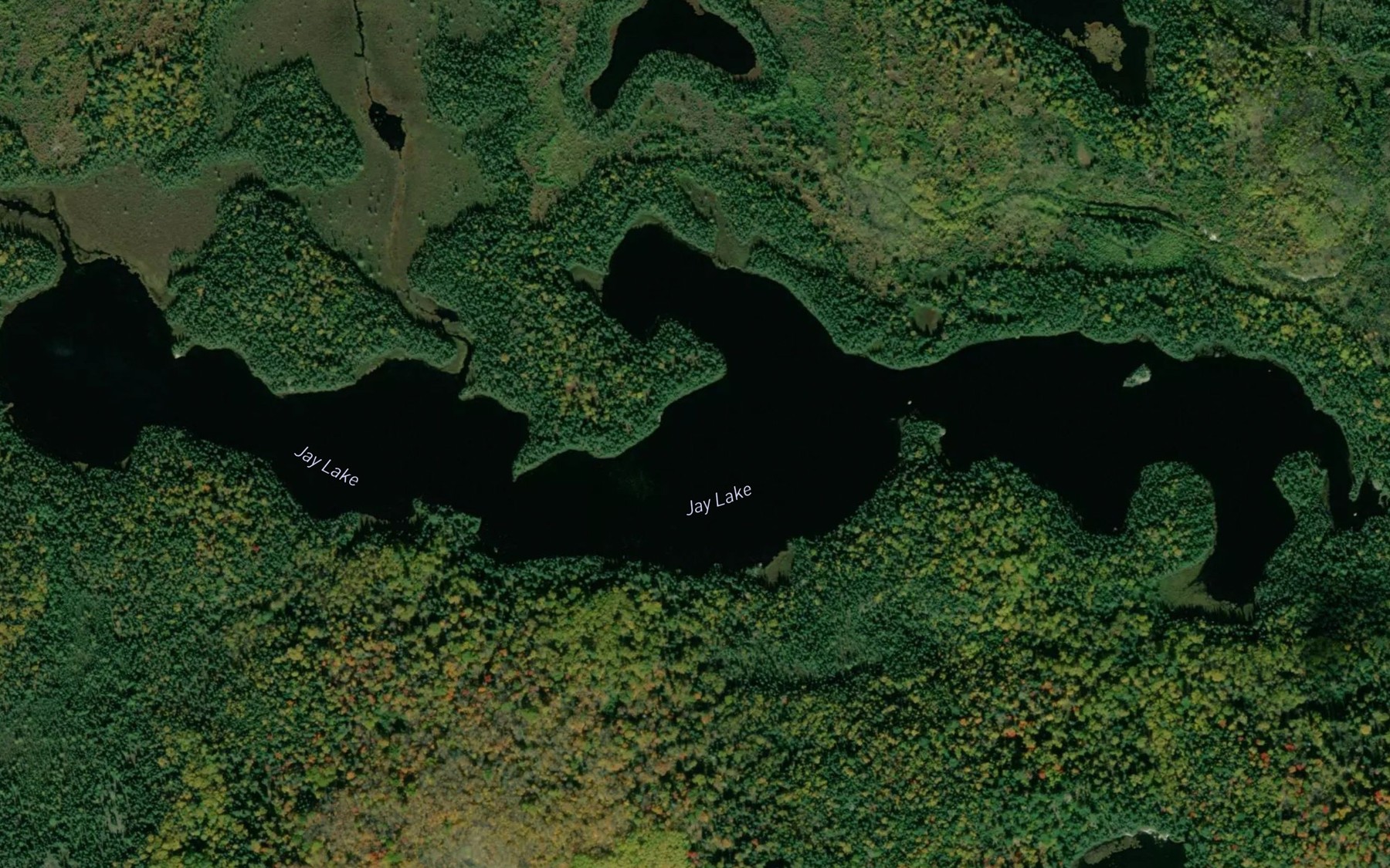 Satellite map of the Jay Lake