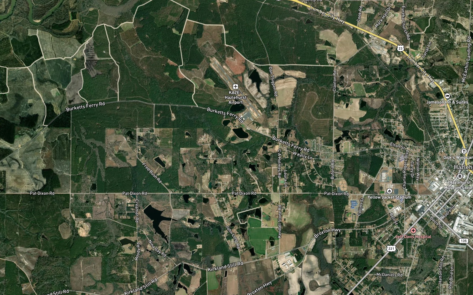 Satellite map of the Sears Lake
