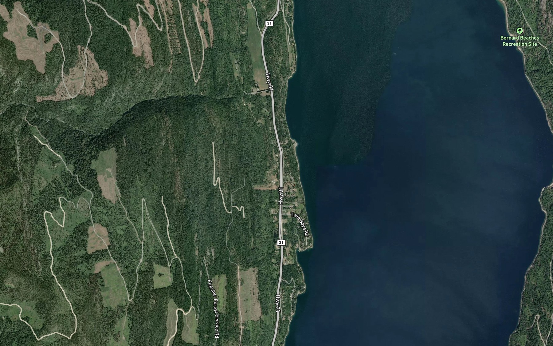 Satellite map of the Fletcher Creek