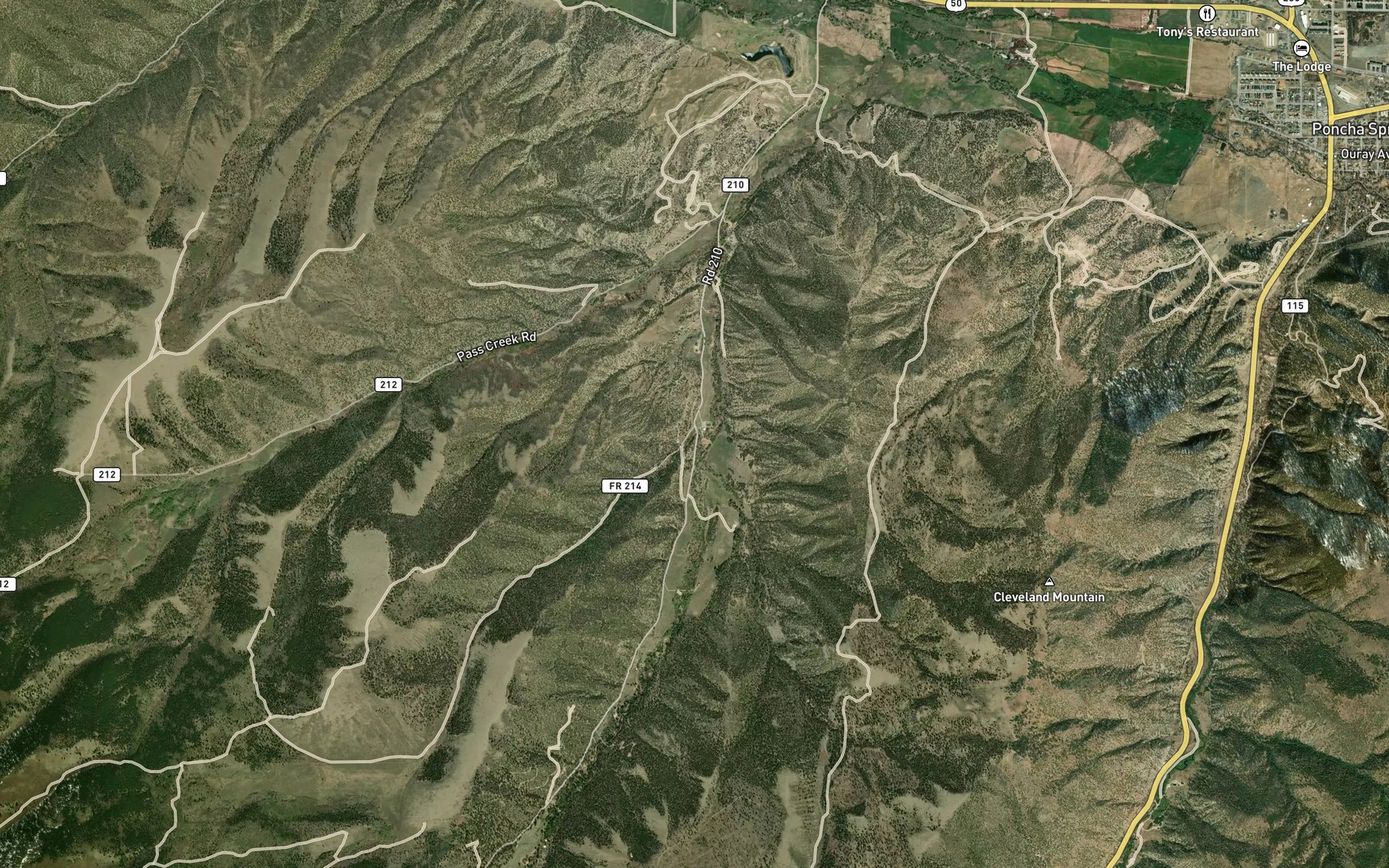 Satellite map of the Spruce Creek