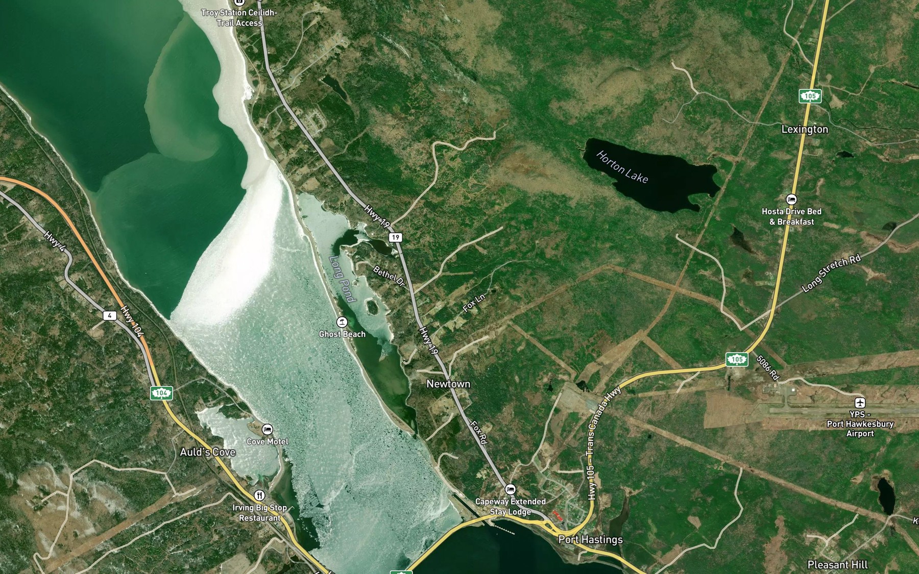 Satellite map of the Mill Brook