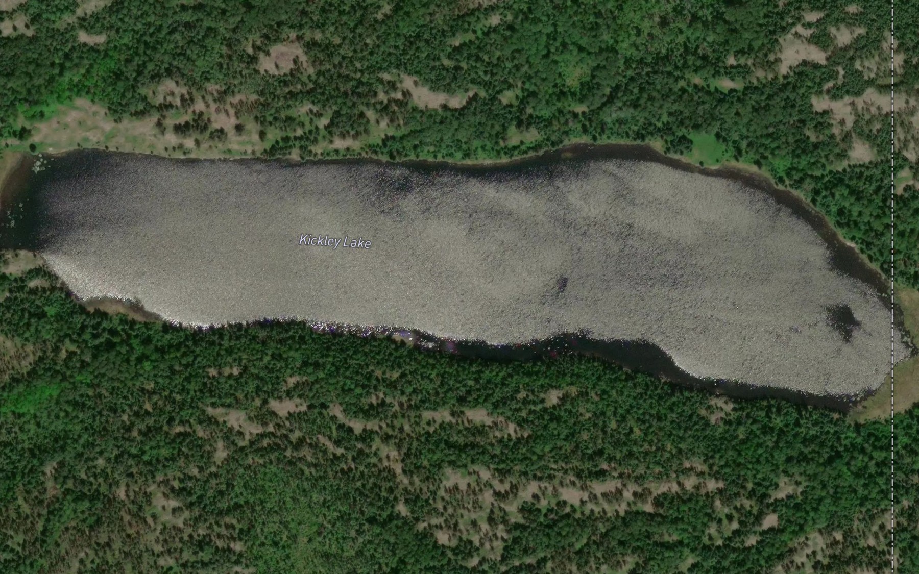 Satellite map of the Kickley Lake