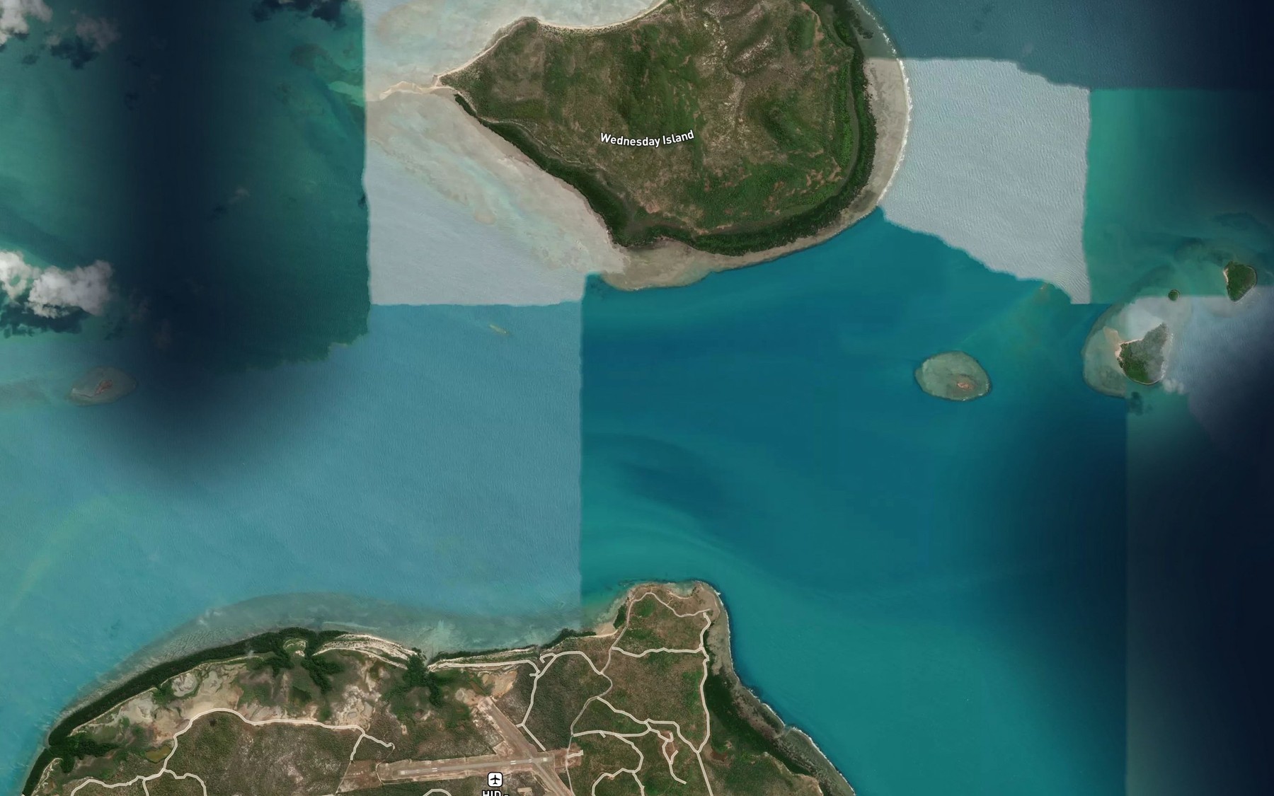 Satellite map of the Flinders Passage