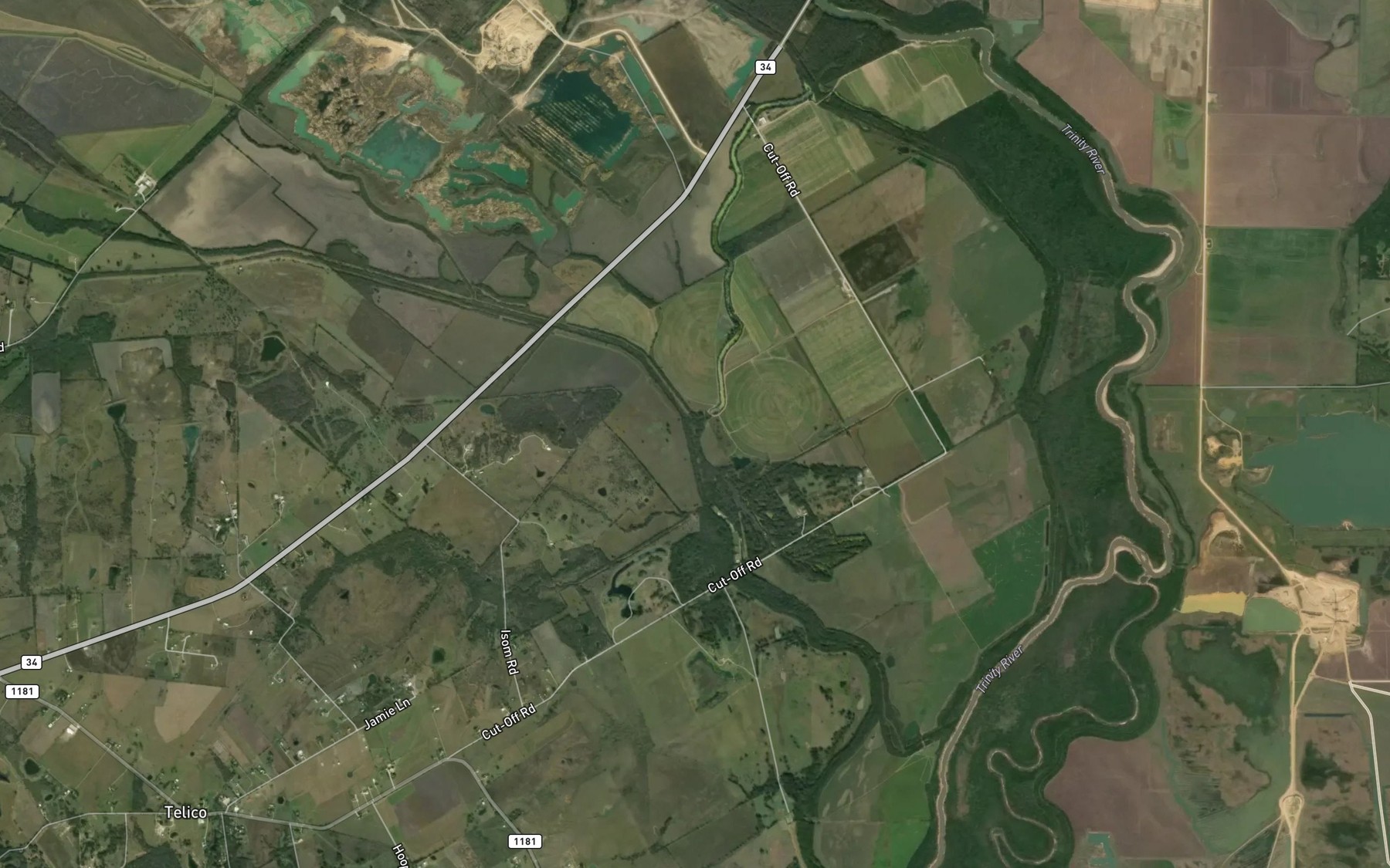Satellite map of the Deadman Slough