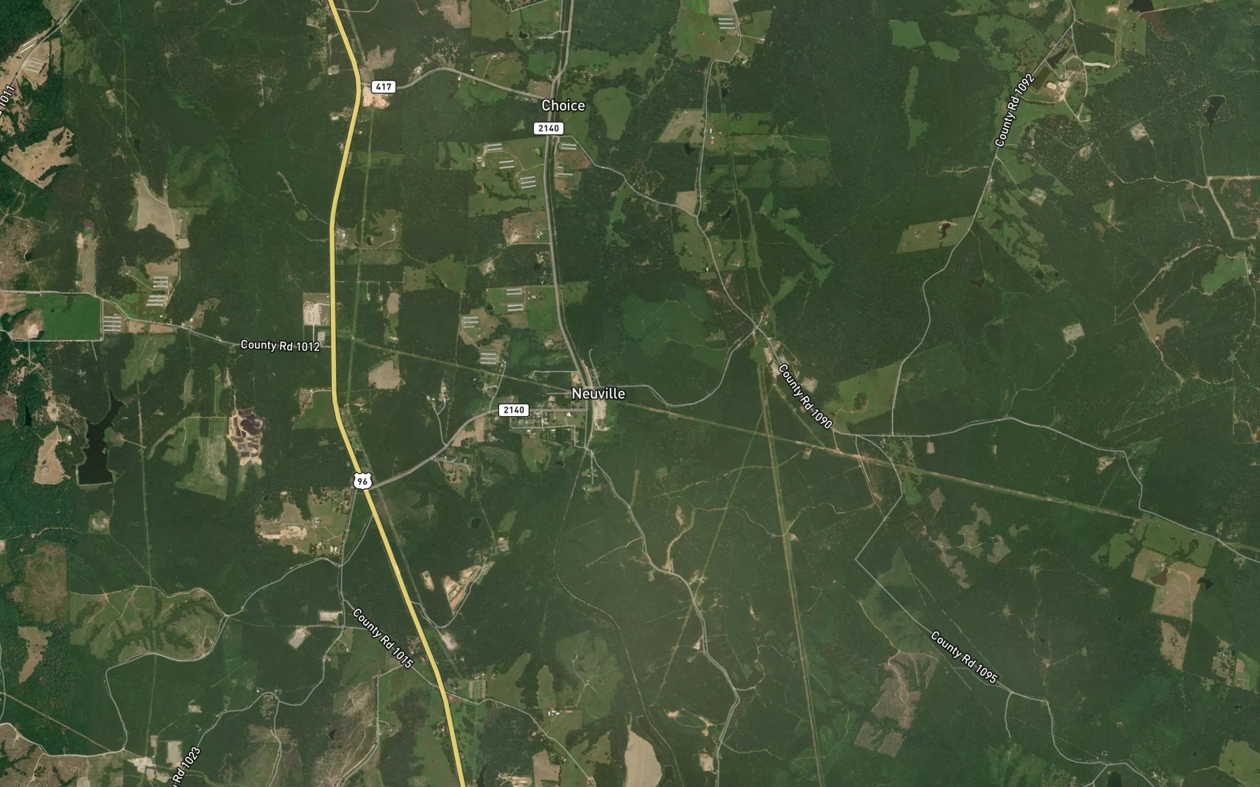 Satellite map of the Dry Branch