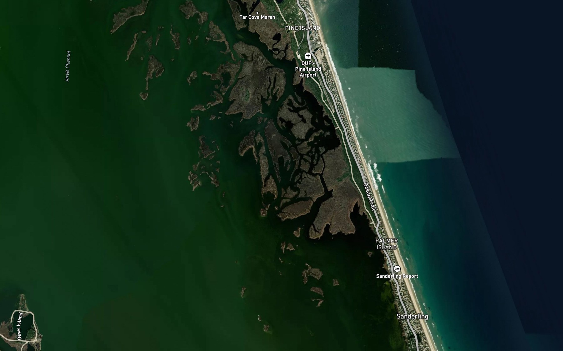 Satellite map of the Pettys Pond