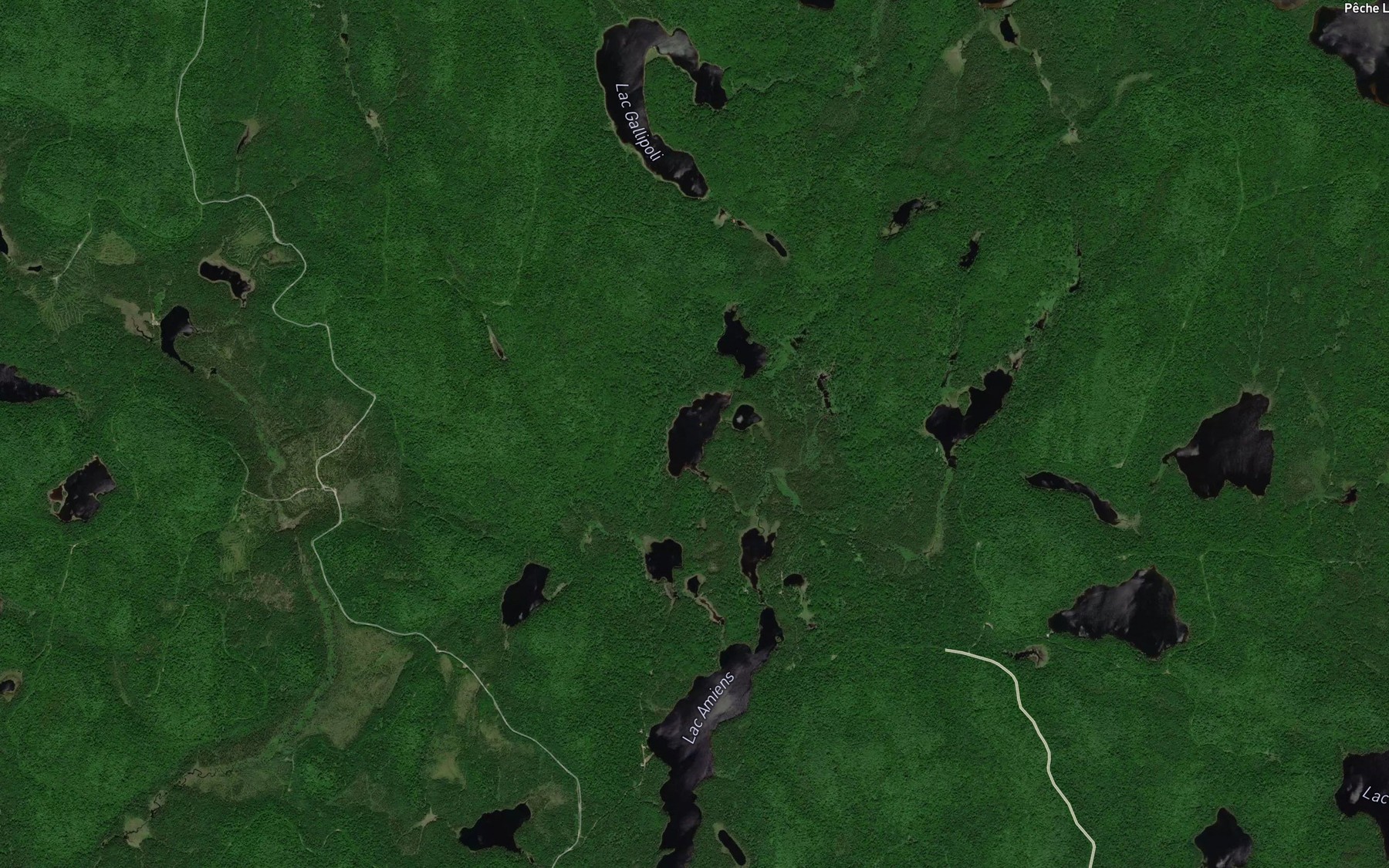 Satellite map of the Lac Deux Iles