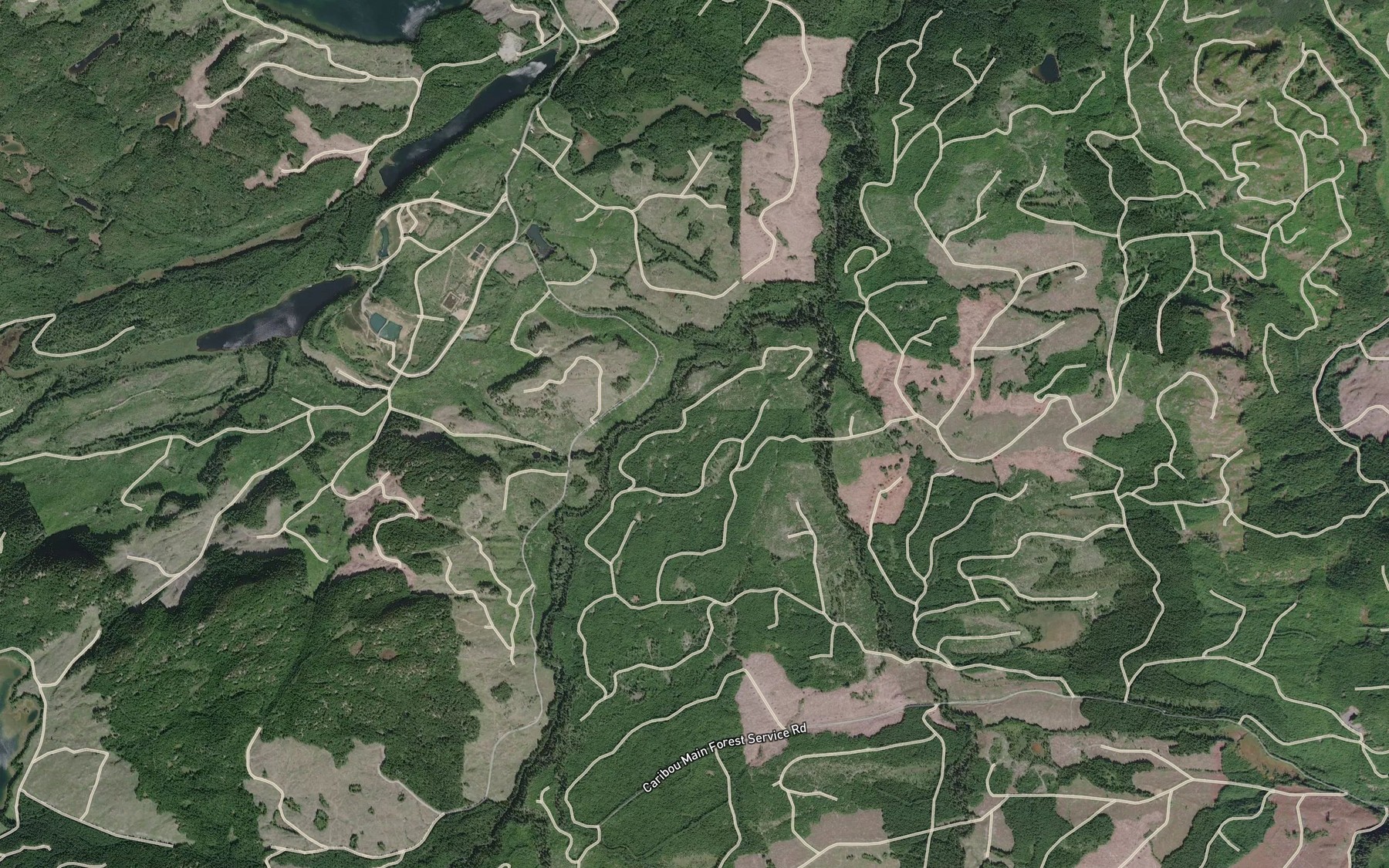 Satellite map of the Chute Creek
