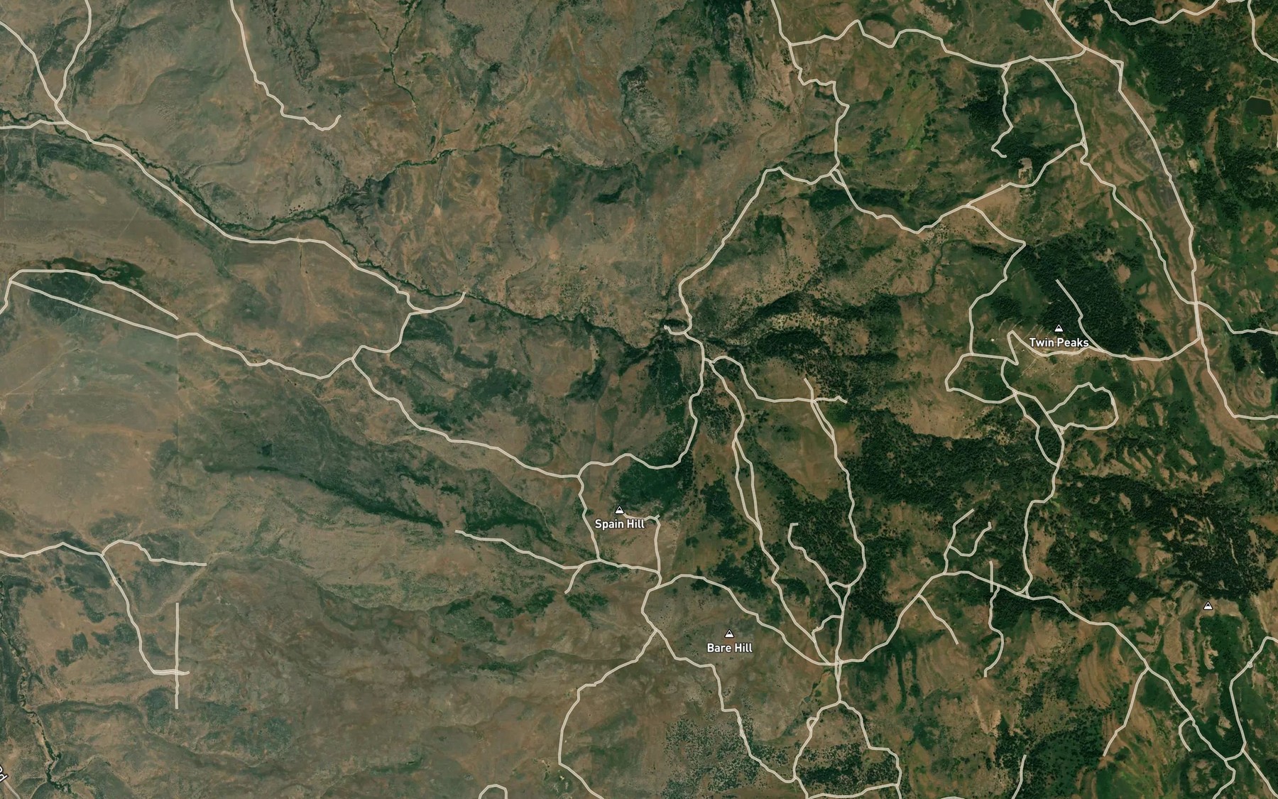 Satellite map of the Bucket Spring