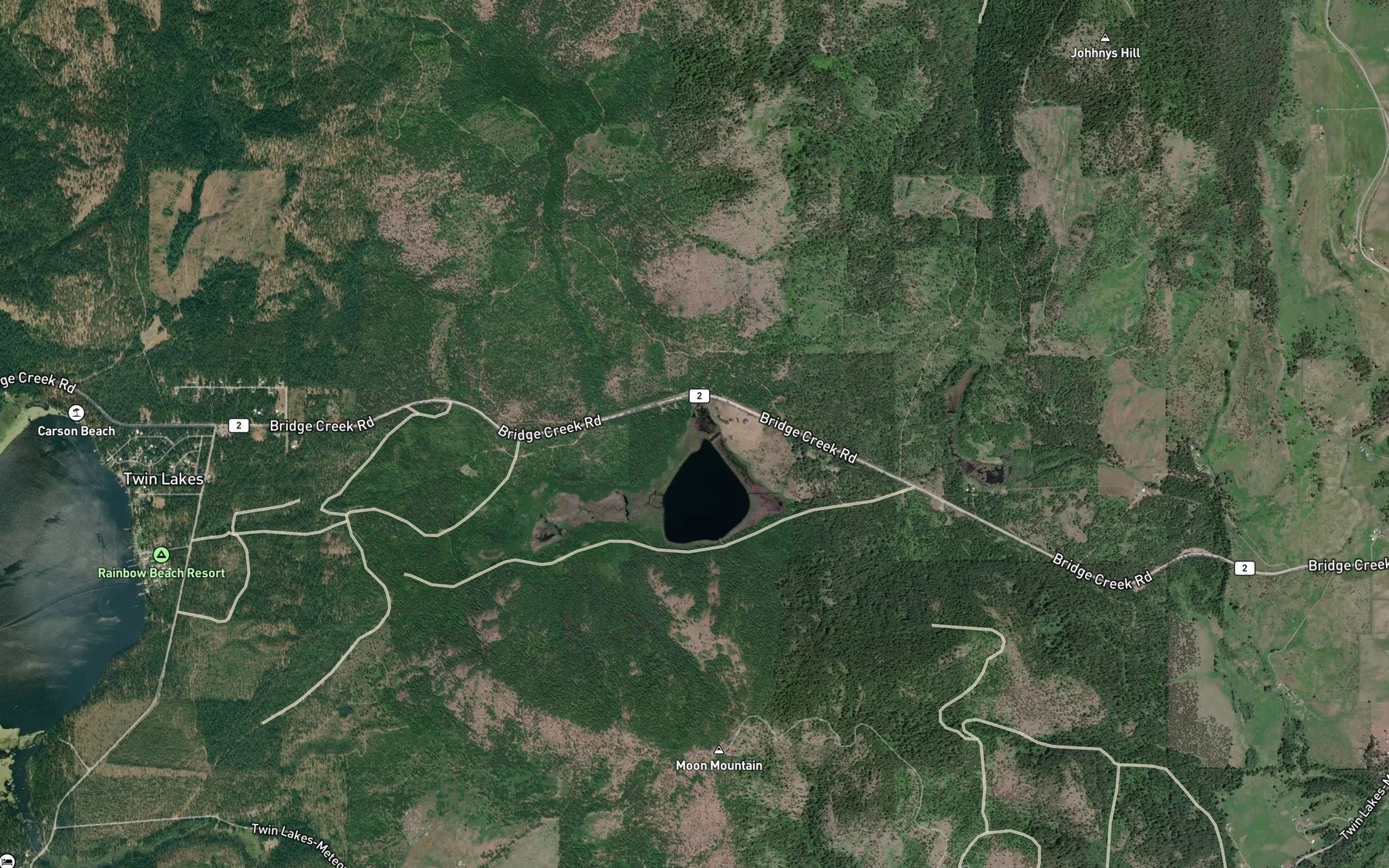 Satellite map of the Cedar Creek