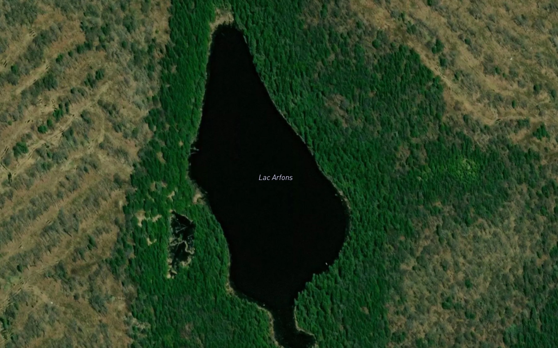 Satellite map of the Lac Arfons