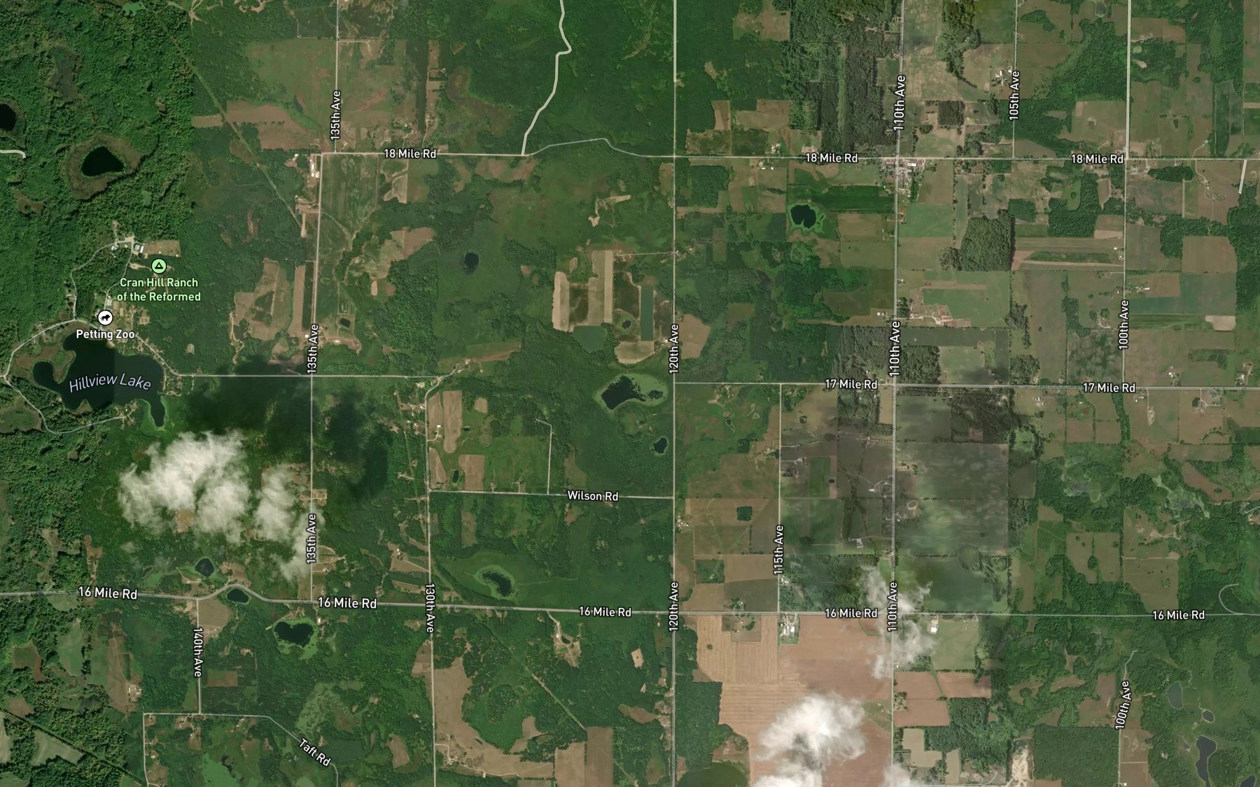 Satellite map of the Cook Lake