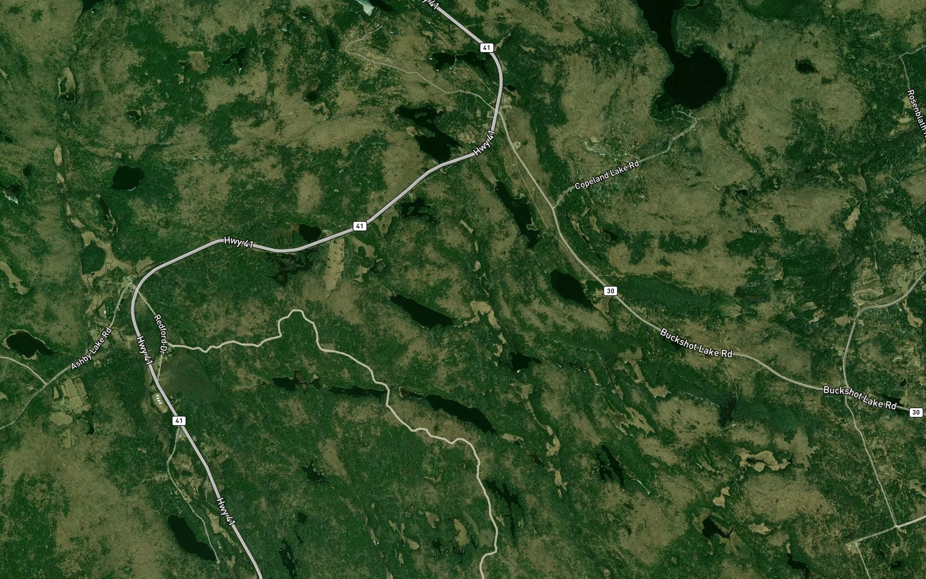 Satellite map of the Stony Pond