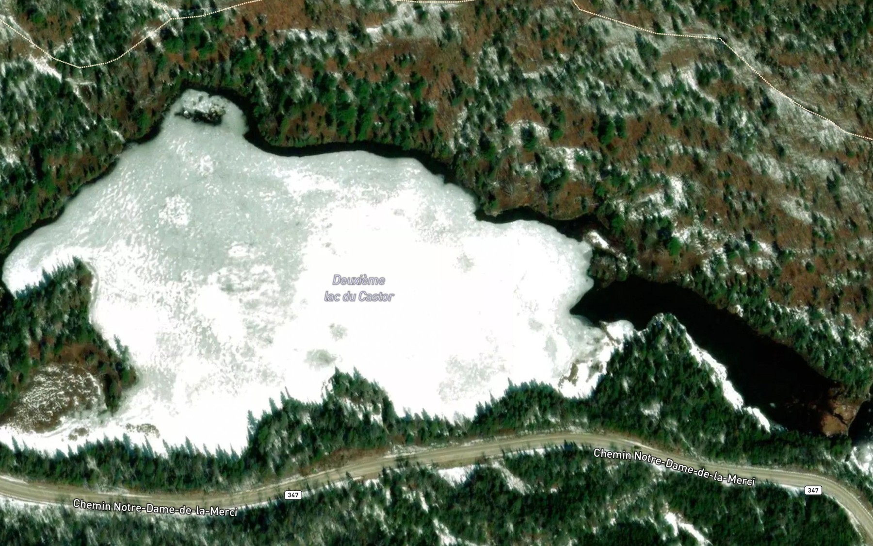 Satellite map of the Lacs du Castor
