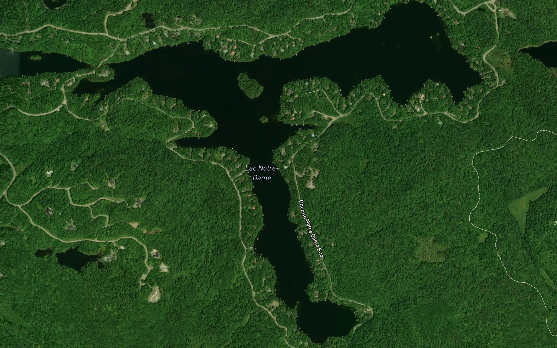 Satellite map of the Lac Notre-Dame