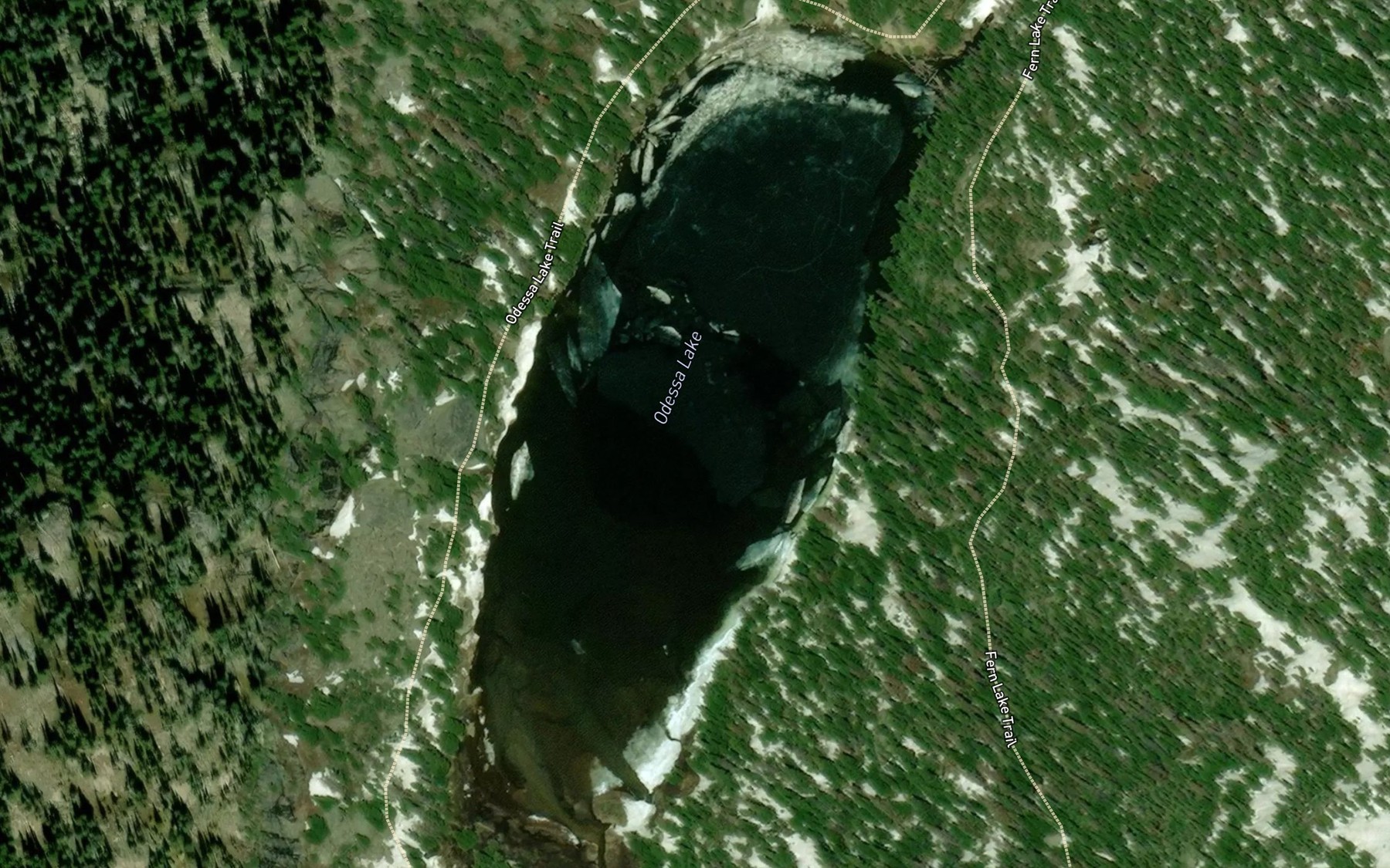 Satellite map of the Odessa Lake