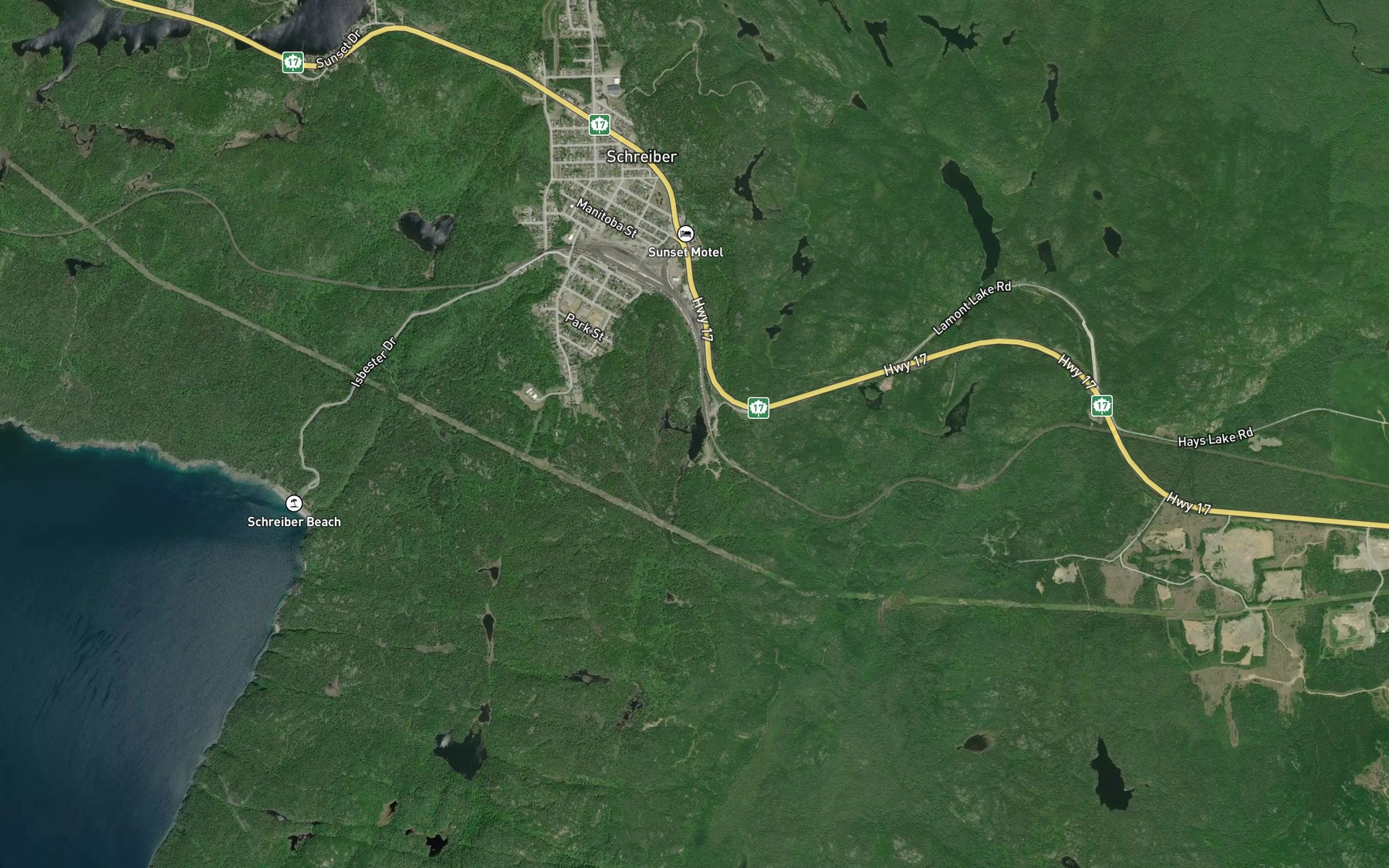 Satellite map of the East Pond