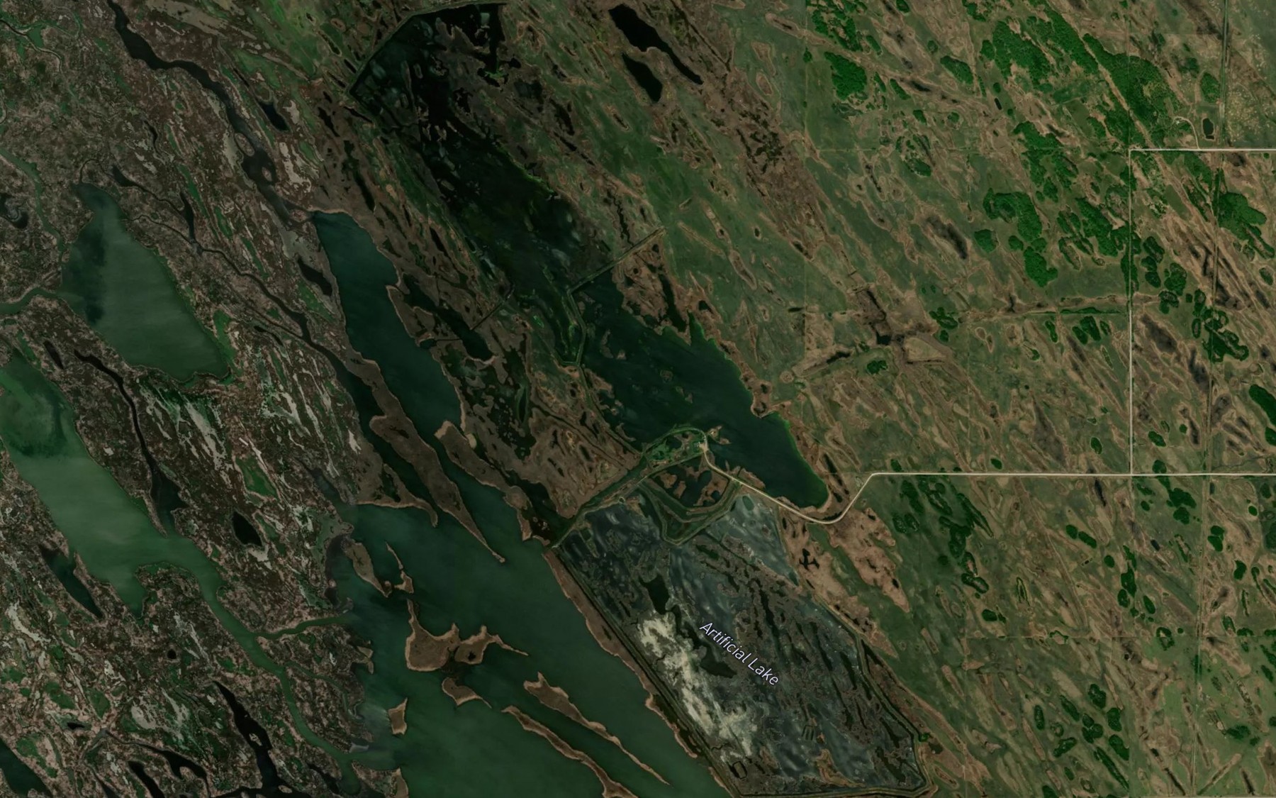 Satellite map of the Artificial Lake