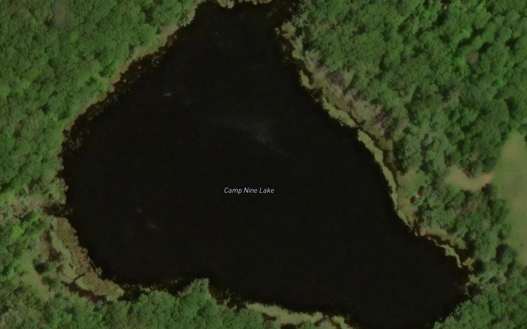Satellite map of the Camp Nine Lake