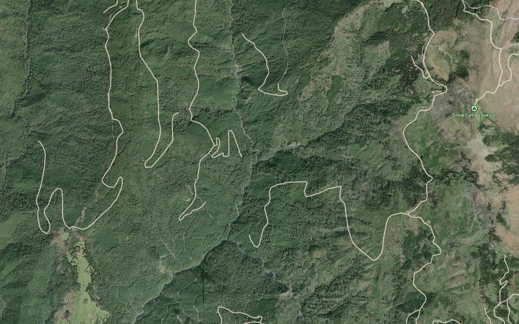 Satellite map of the Meadow Creek