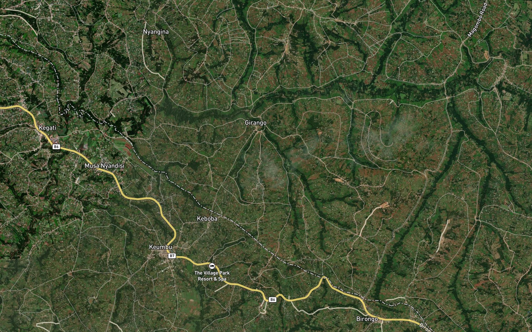 Satellite map of the Gachuva
