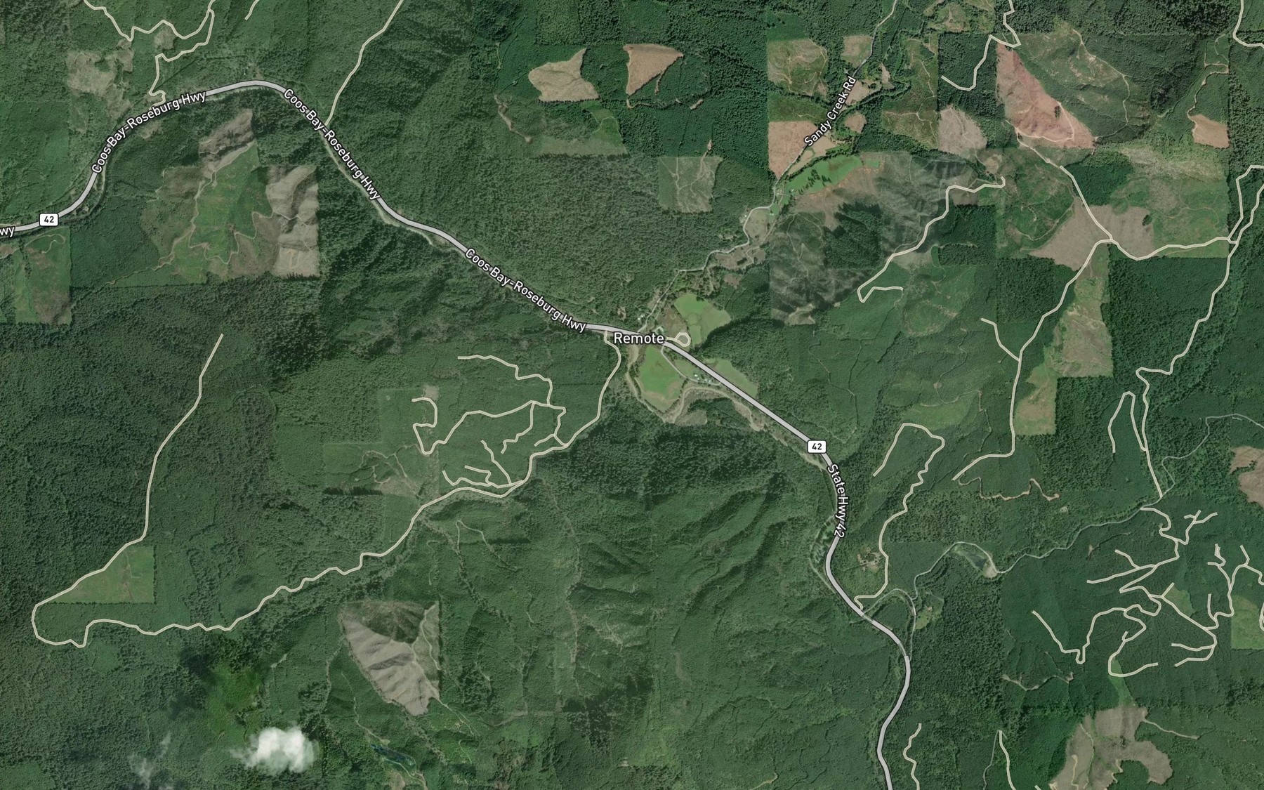 Satellite map of the Slide Creek