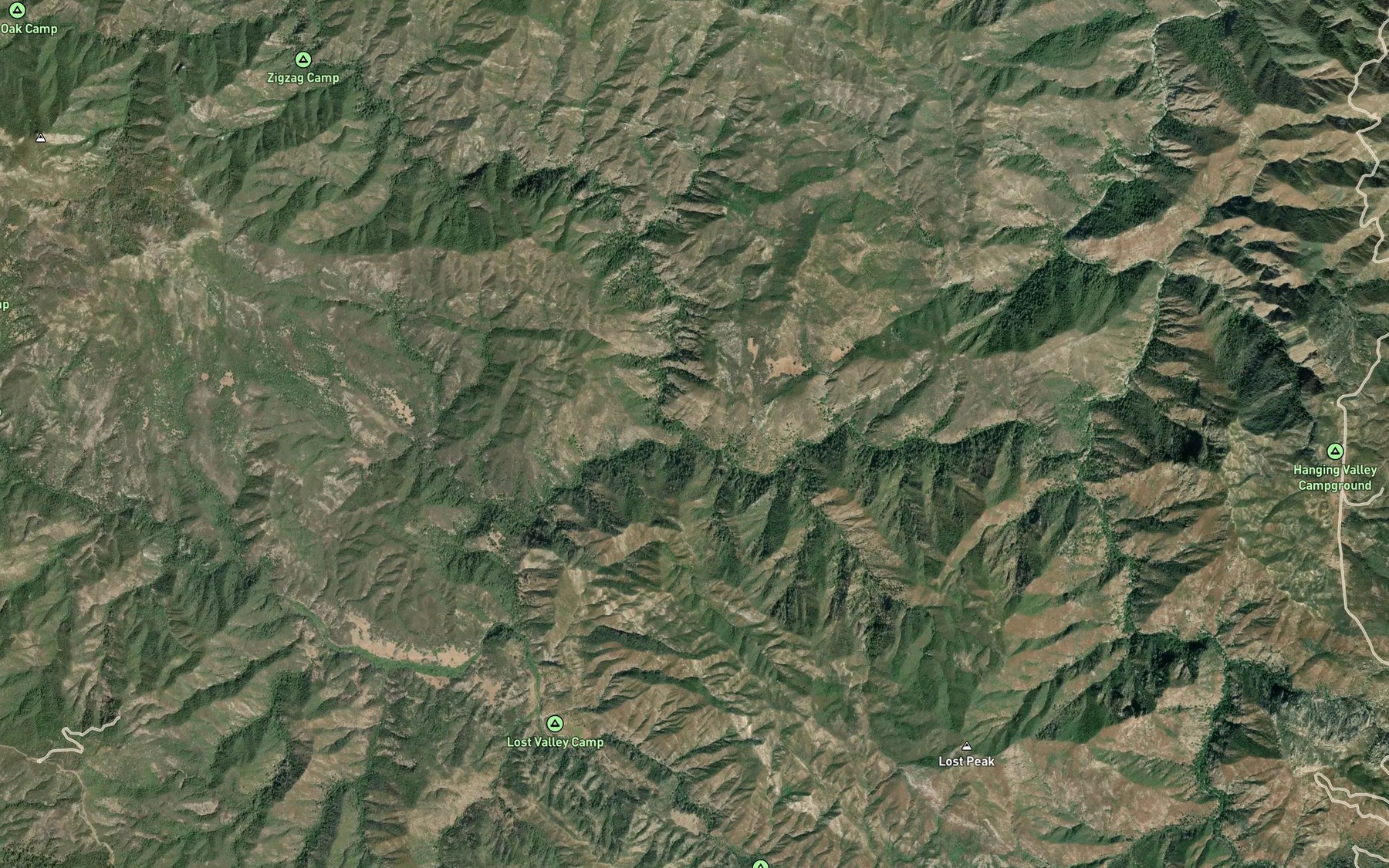 Satellite map of the Zigzag Creek