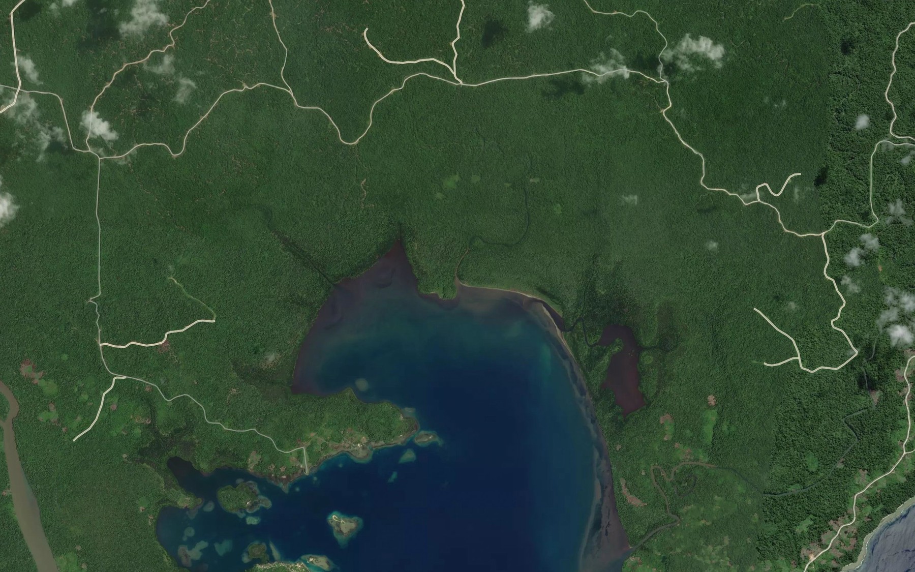 Satellite map of the Aomo River