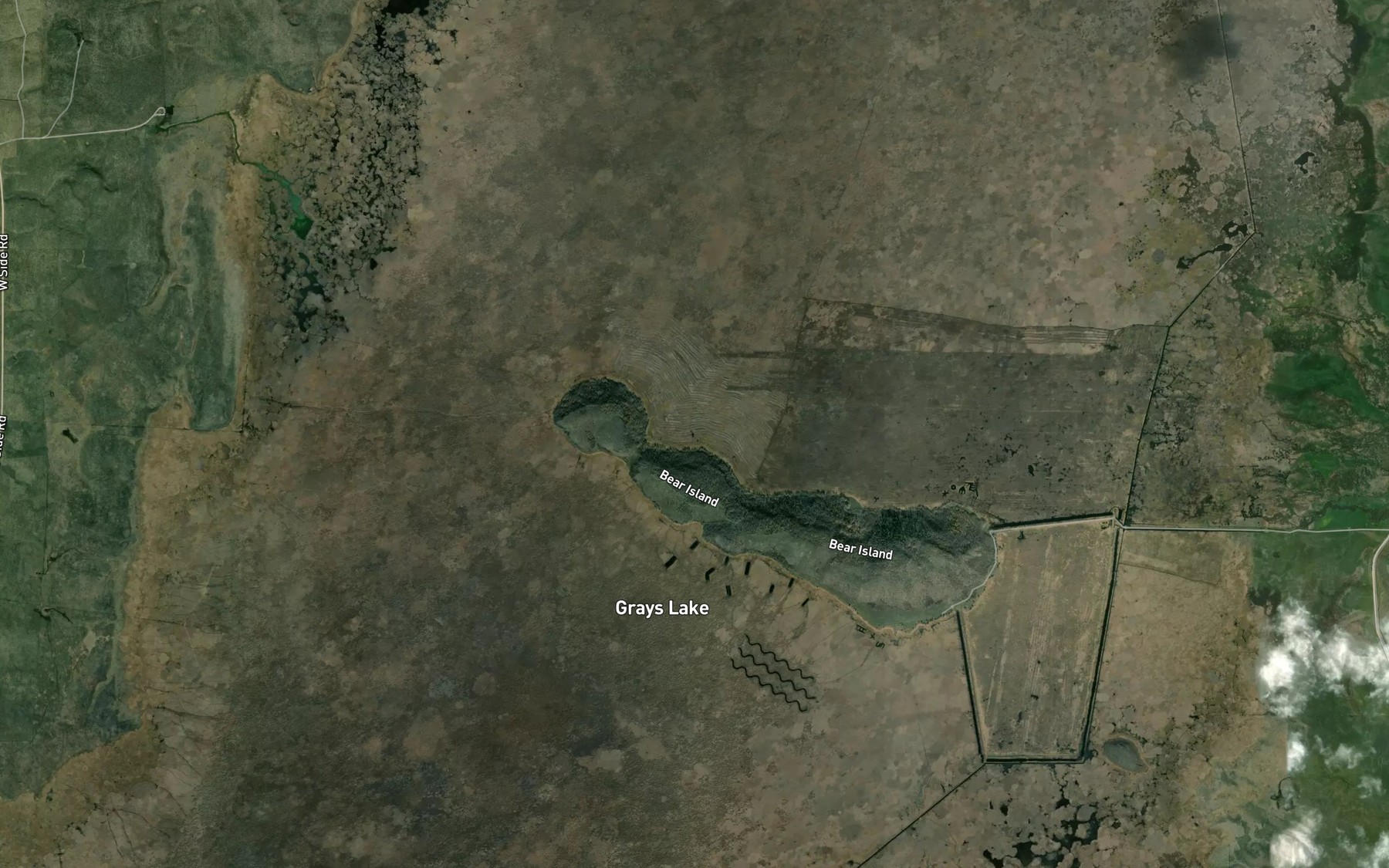 Satellite map of the Grays Lake