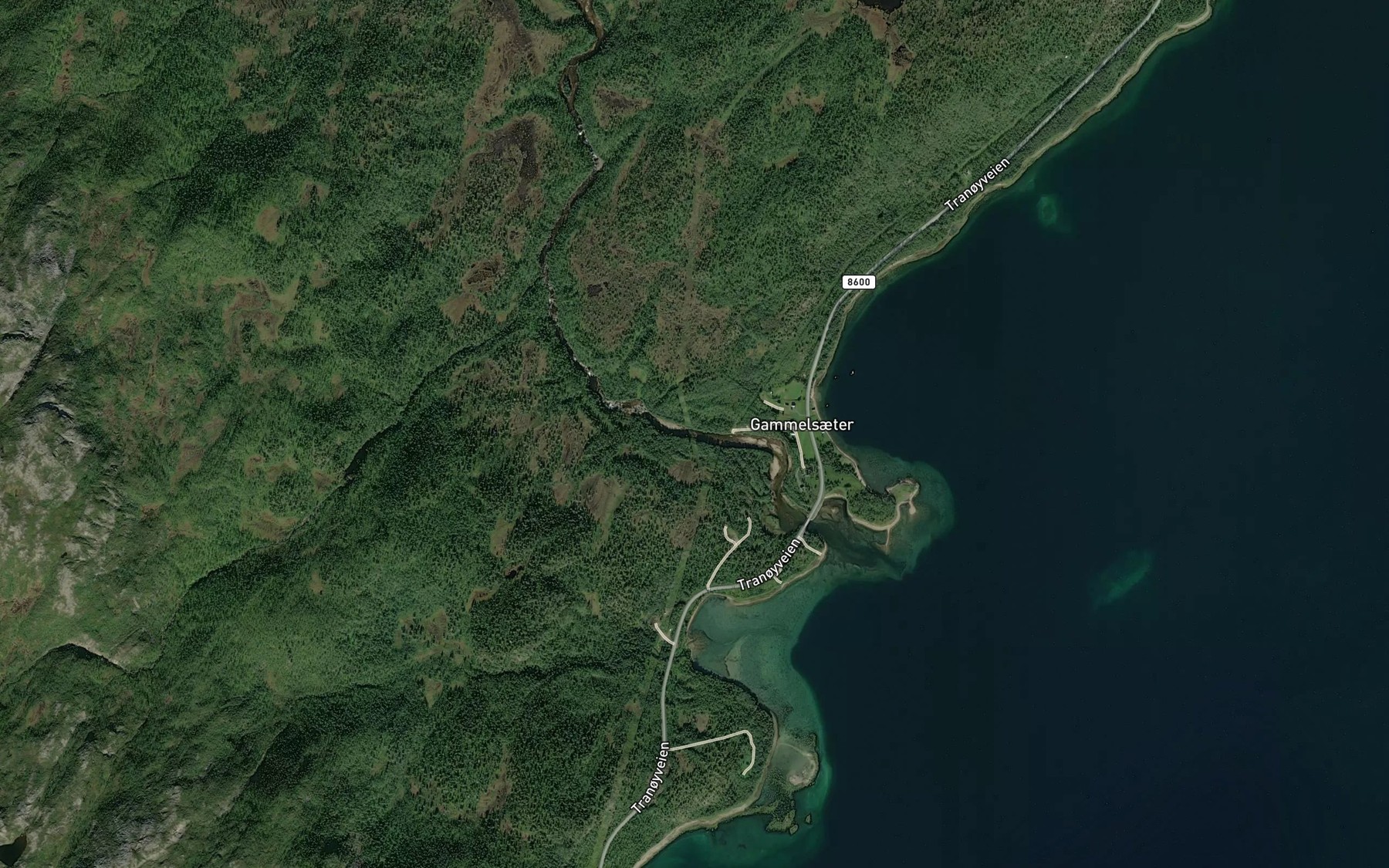 Satellite map of the Gammelsaeterelva