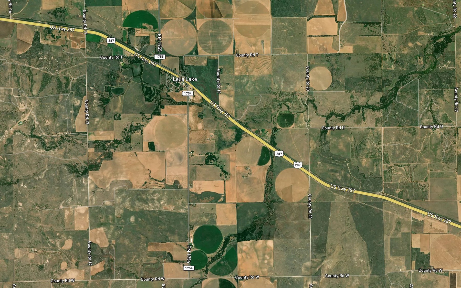 Satellite map of the Lelia Lake
