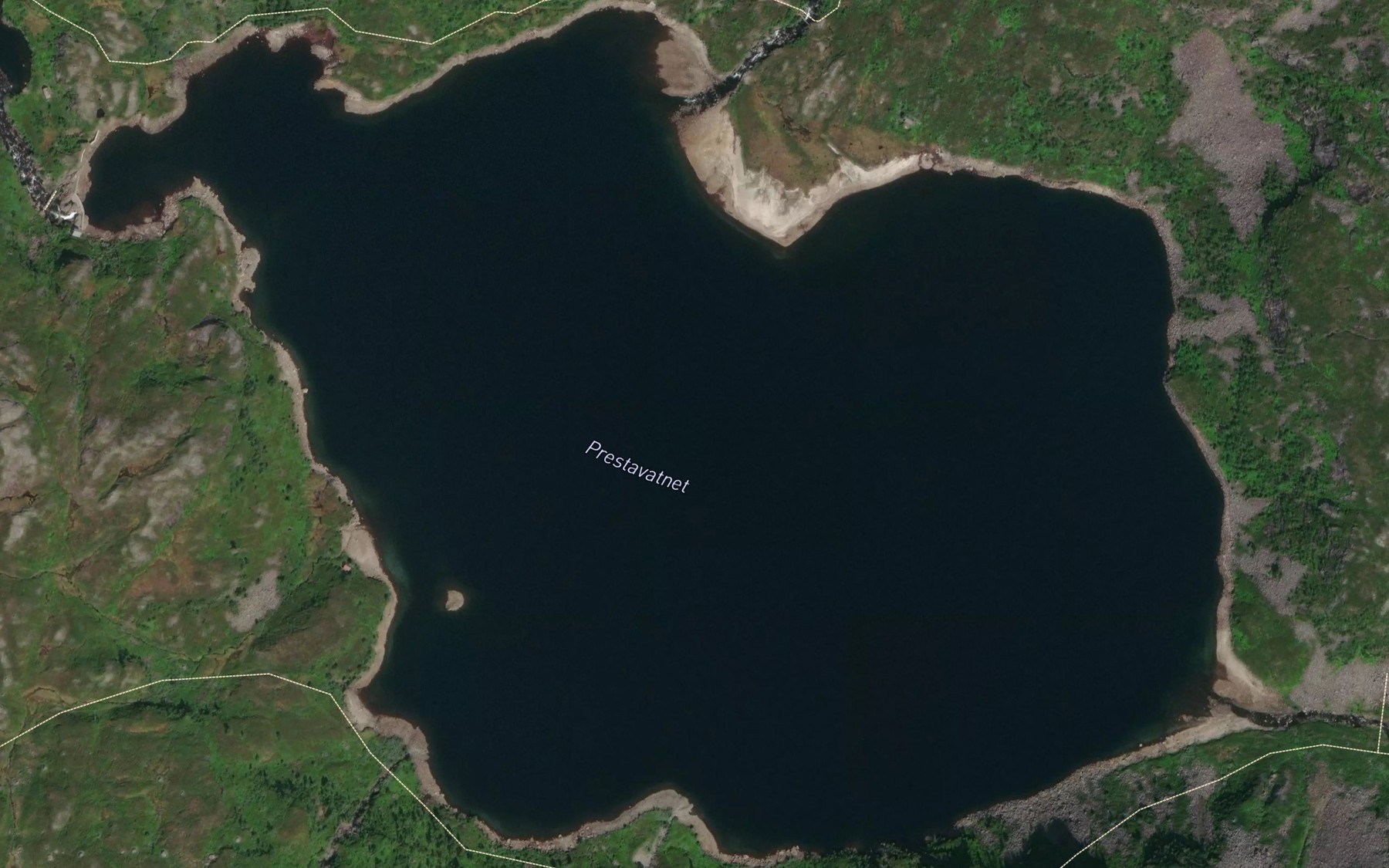 Satellite map of the Prestavatnet