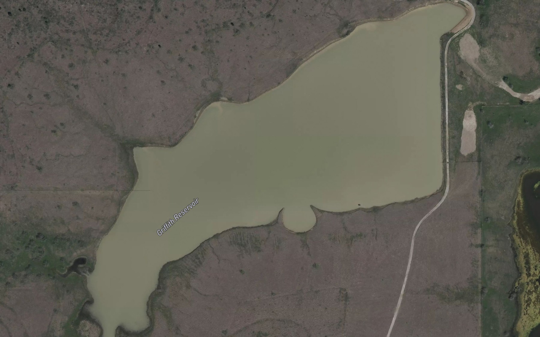Satellite map of the Griffith Reservoir