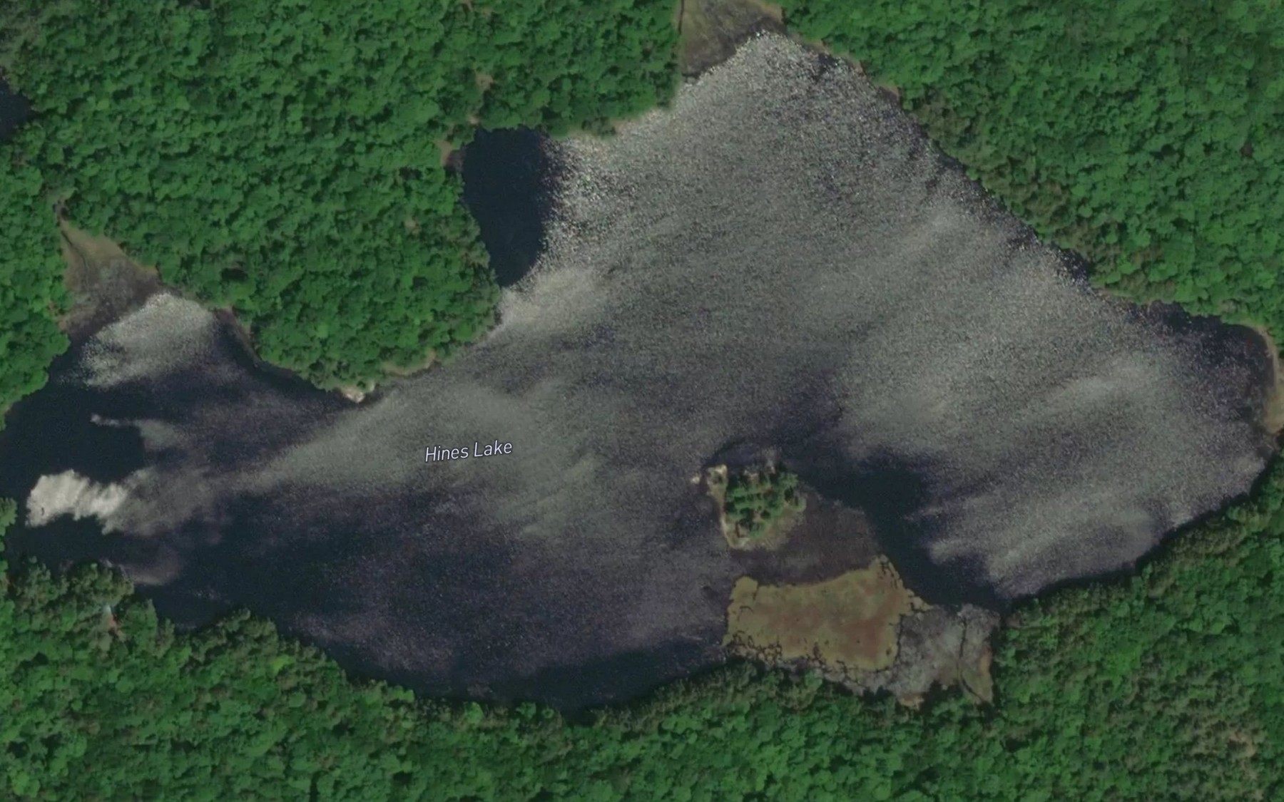 Satellite map of the Hines Lake