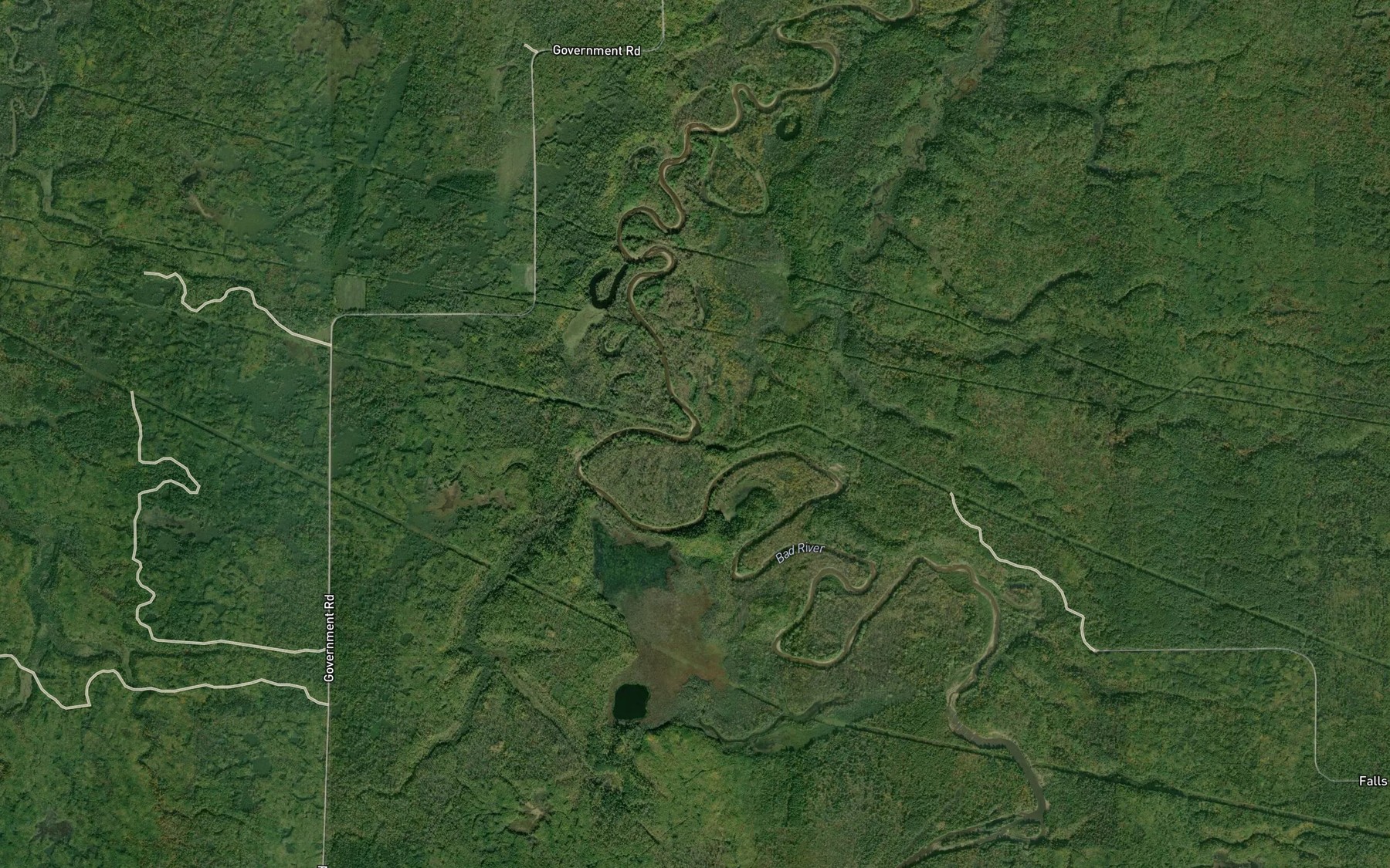 Satellite map of the Sugarbush Creek