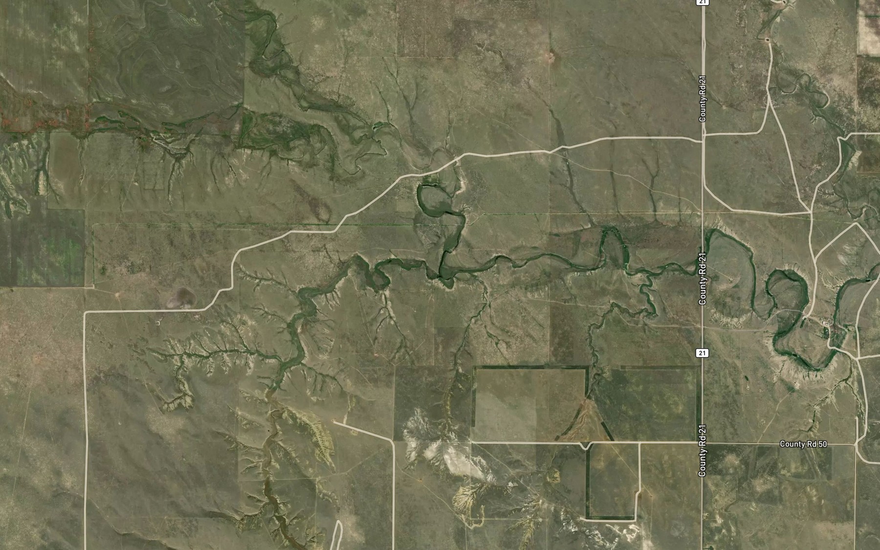 Satellite map of the Brush Creek