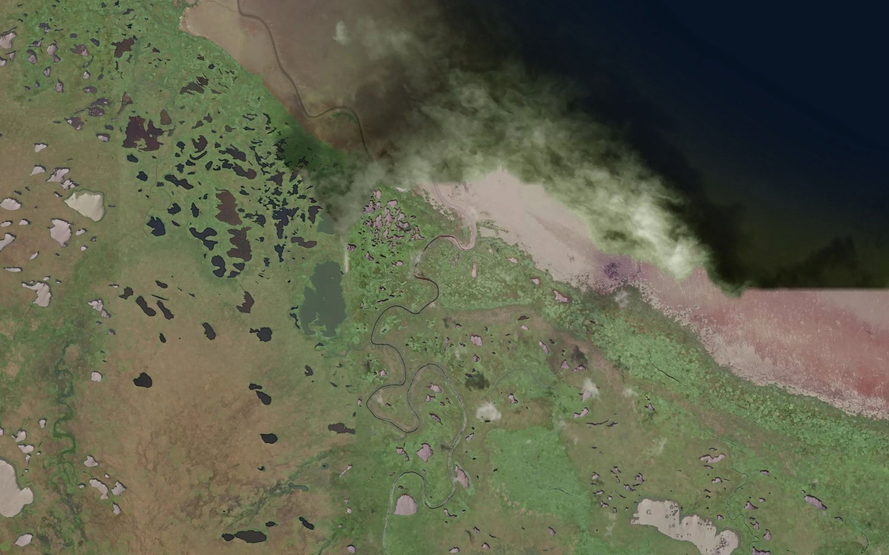 Satellite map of the Charles Creek