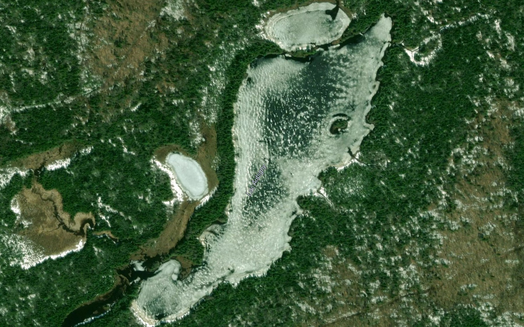 Satellite map of the Lac Aubigny