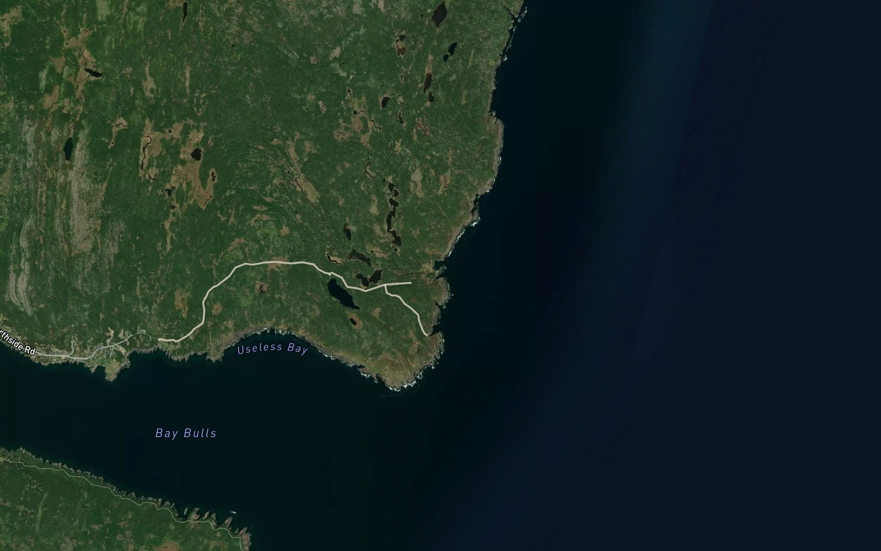Satellite map of the Allens Cove