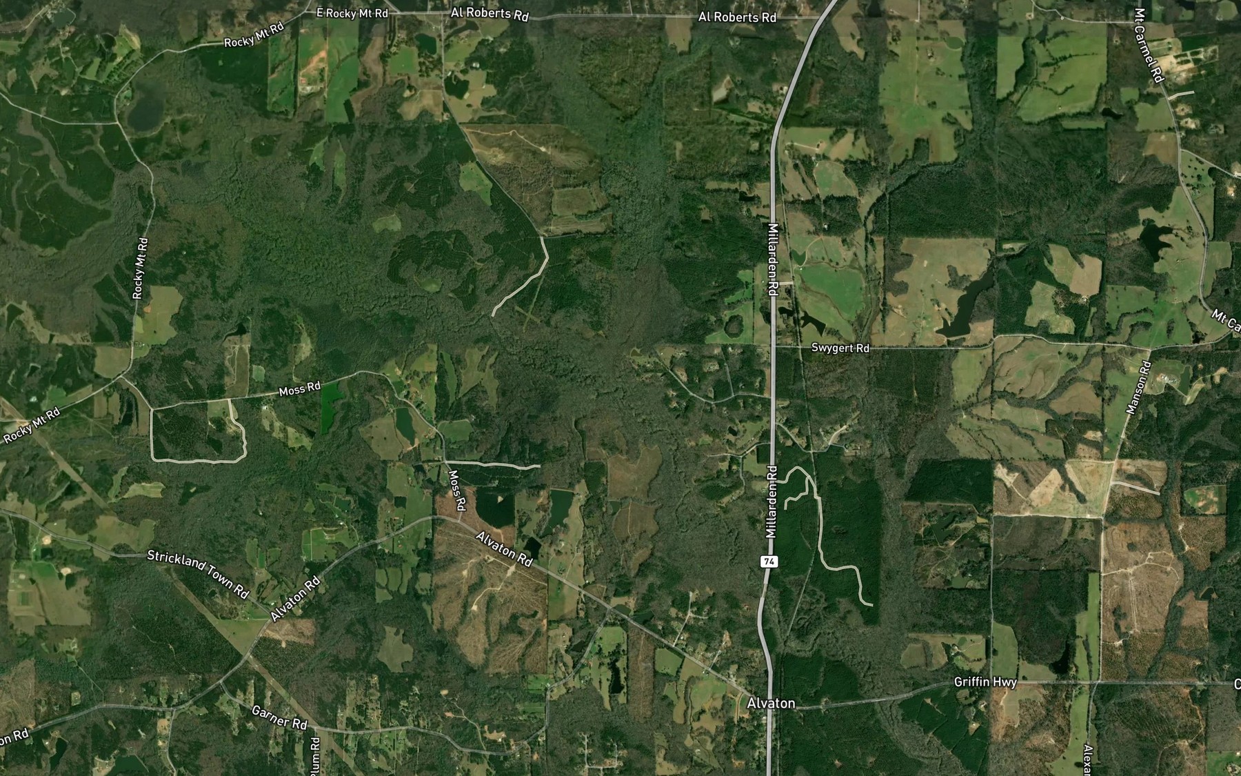 Satellite map of the Little White Oak Creek