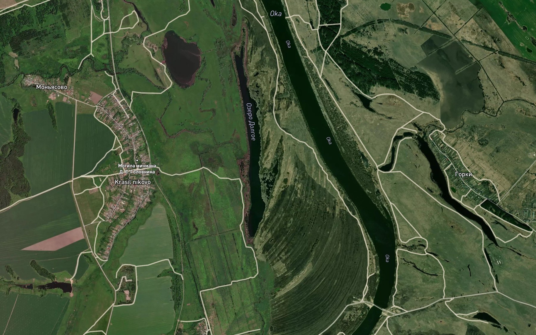Satellite map of the Ozero Dolgoye