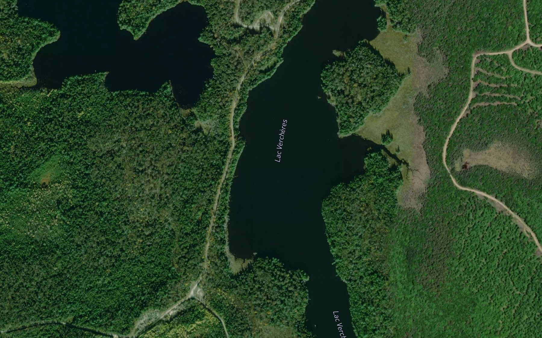 Satellite map of the Lac Vercheres