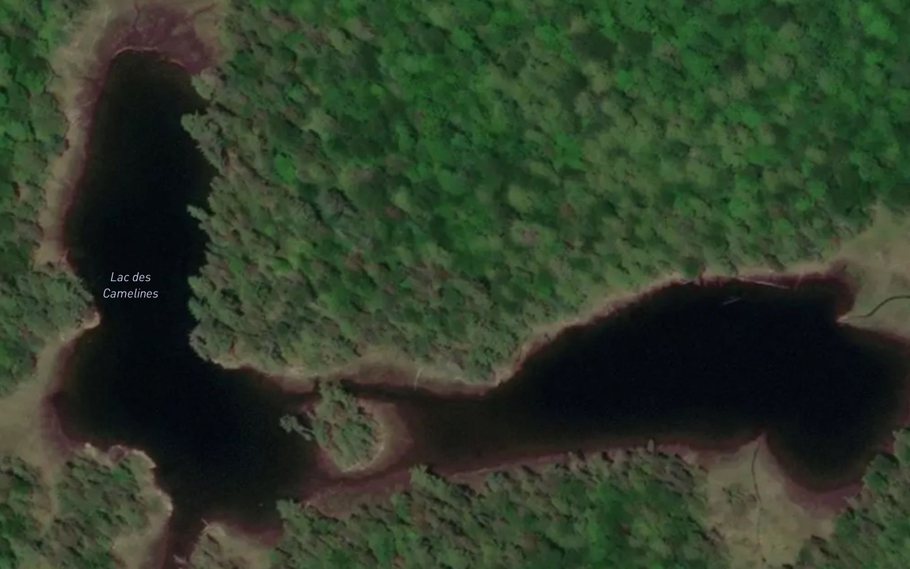 Satellite map of the Lac des Camelines
