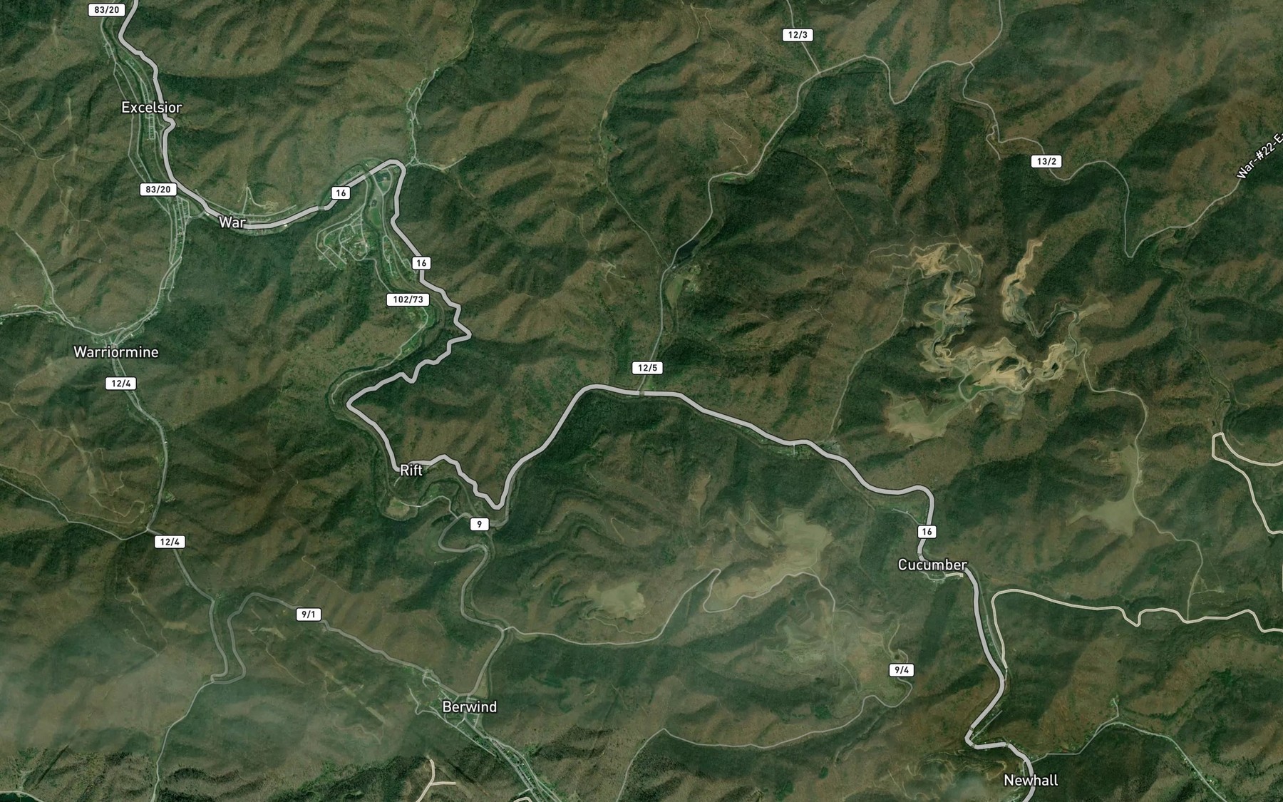 Satellite map of the Big Creek